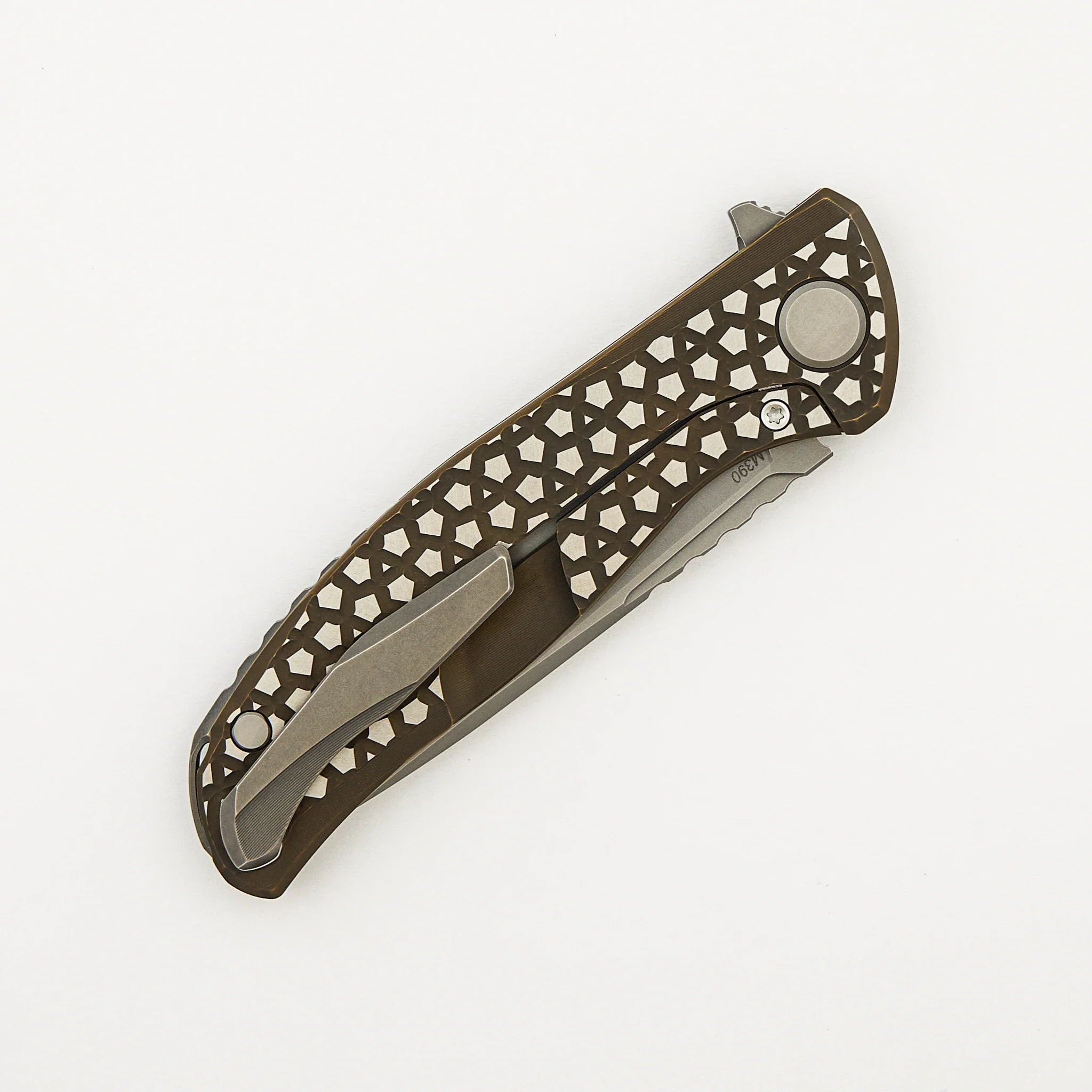F95 Bear Pattern - Bronze Titanium Handle - M390 Blade - MRBS - Image 4