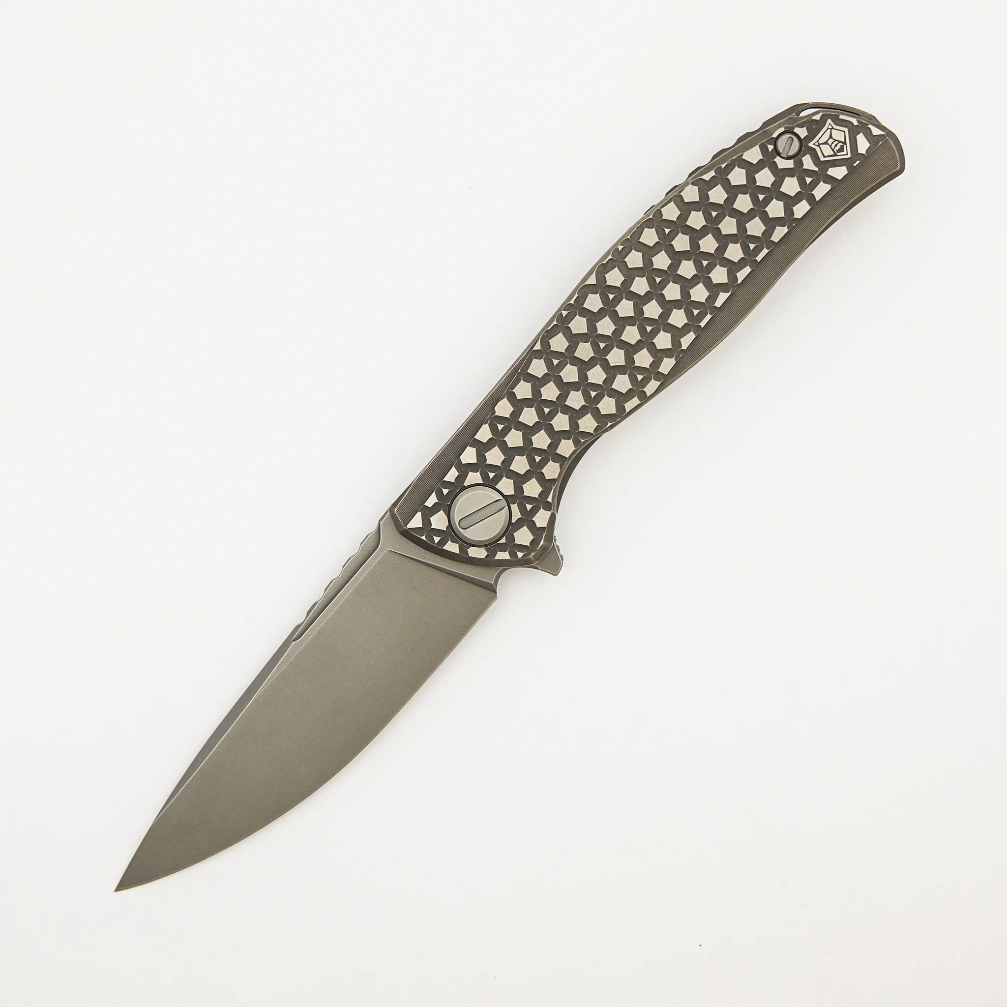 F95 Bear Pattern - Titanium Handle - M390 Blade - MRBS