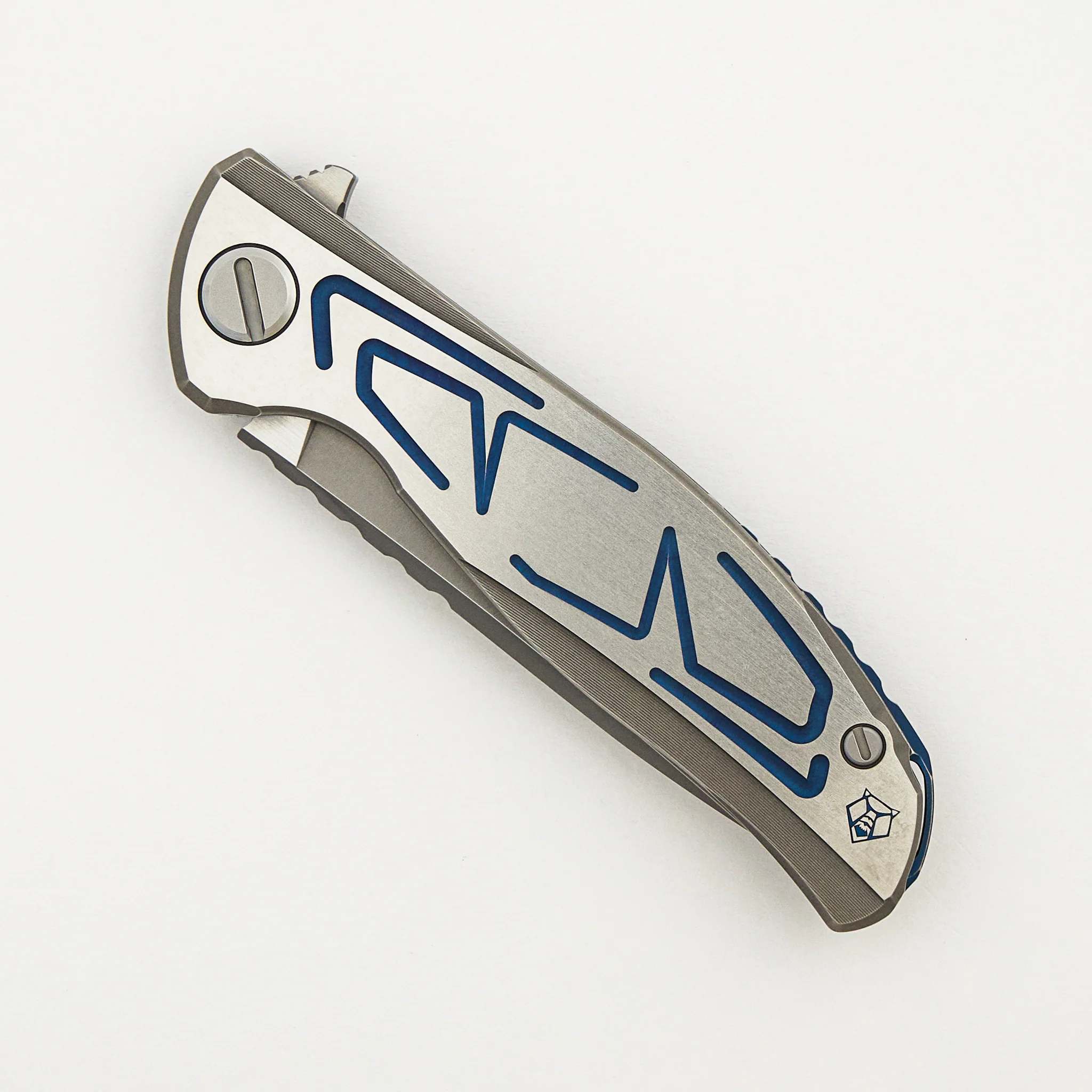 F95 Braces - S90V Blade - Titanium Handle - Blue Accents - Washers - Image 3