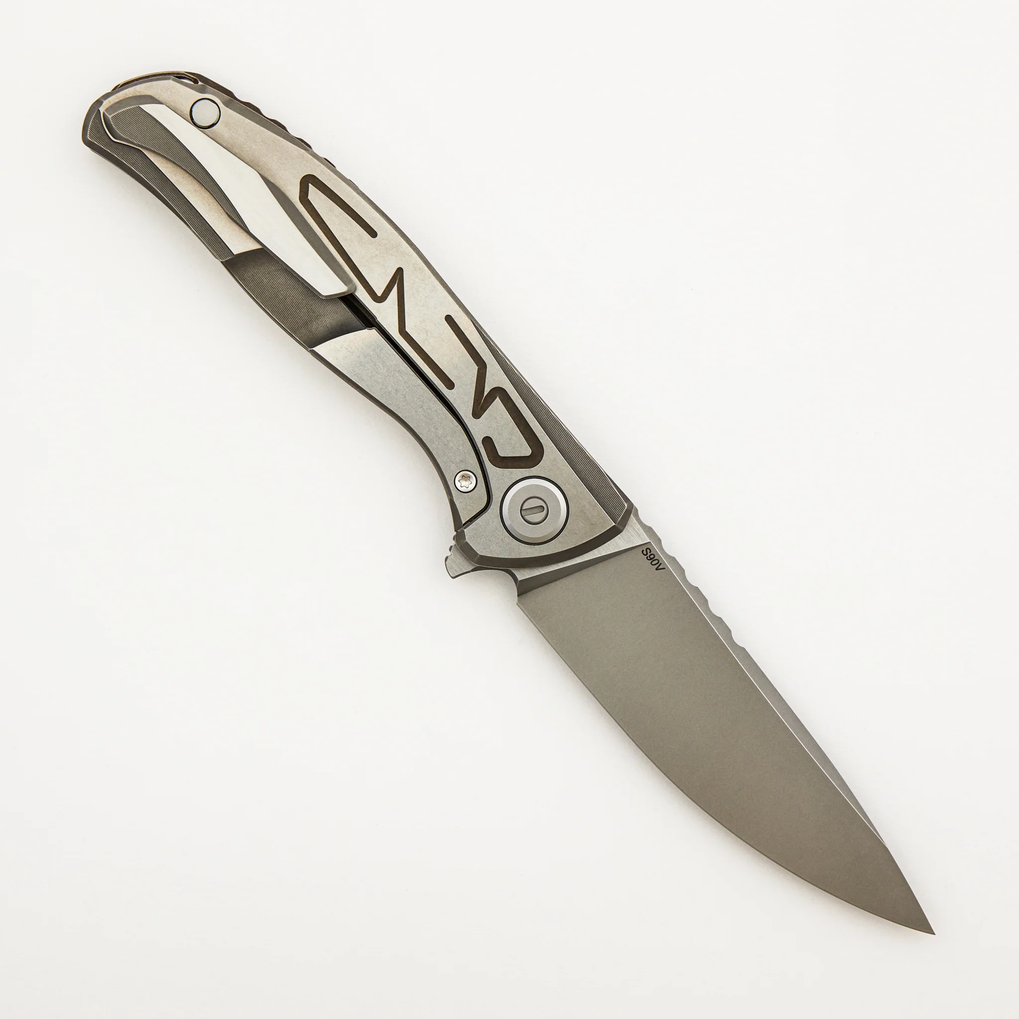 F95 Braces - S90V Blade - Titanium Handle - Bronze Accents - Washers - Image 2