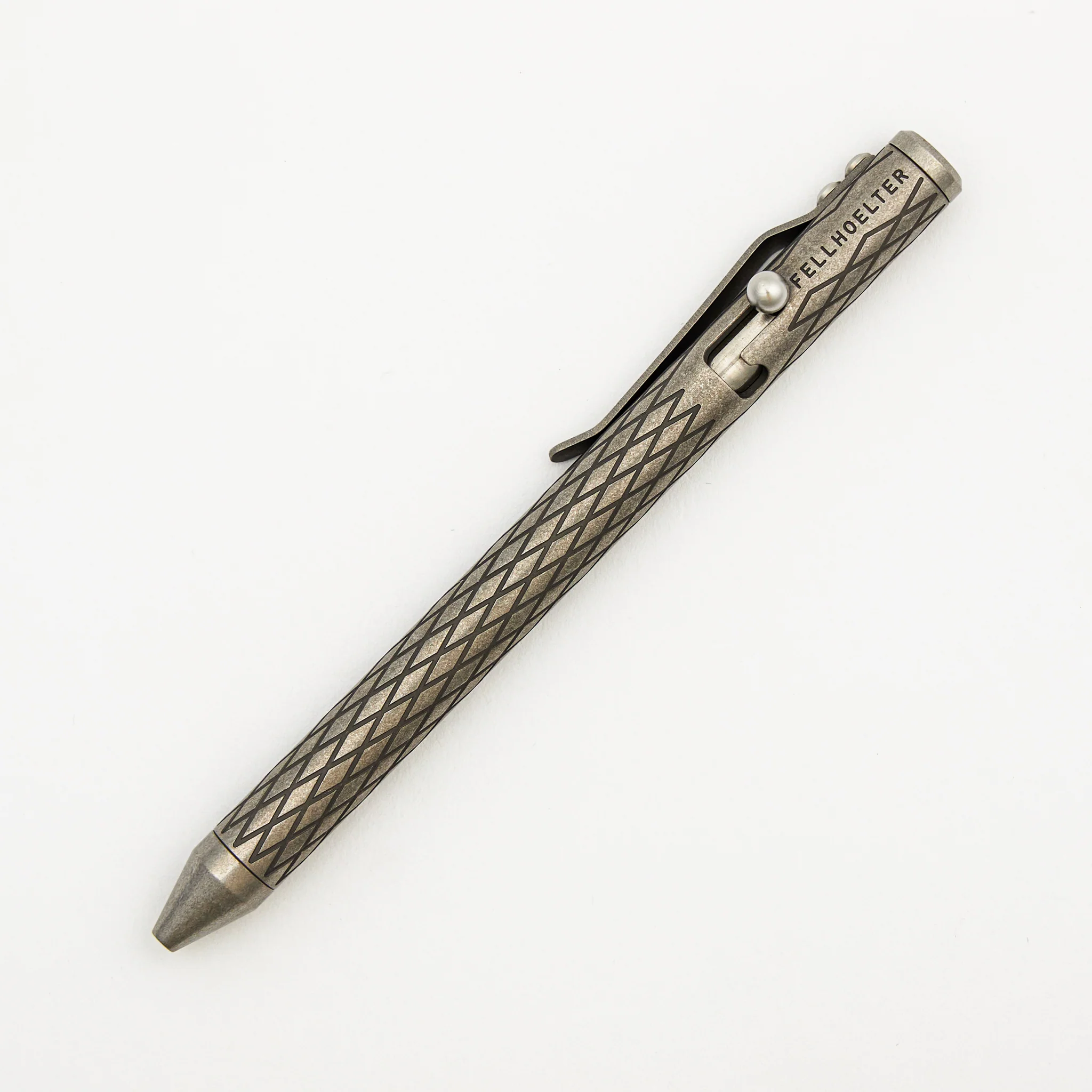 Full Size TiBolt Pen - Titanium Stonewashed Diamond Pattern
