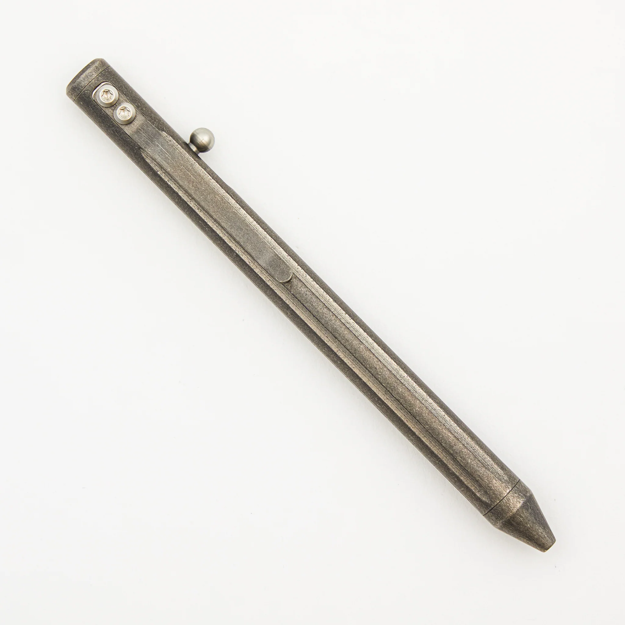 Full Size TiBolt Pen - Titanium Stonewashed Straight Flutes - Image 2