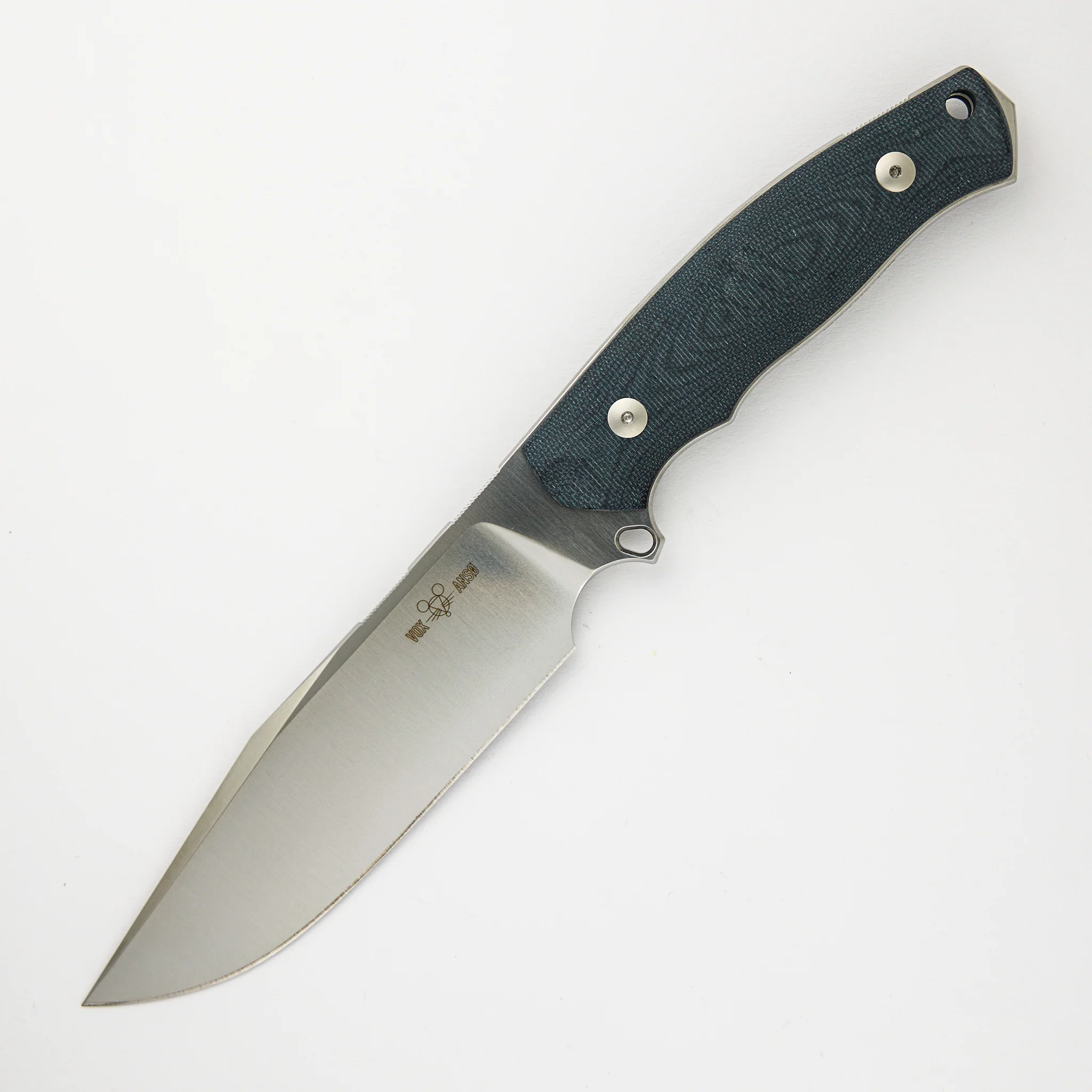 GMF4 - Fixed Blade - Double Black Canvas Micarta - Satin