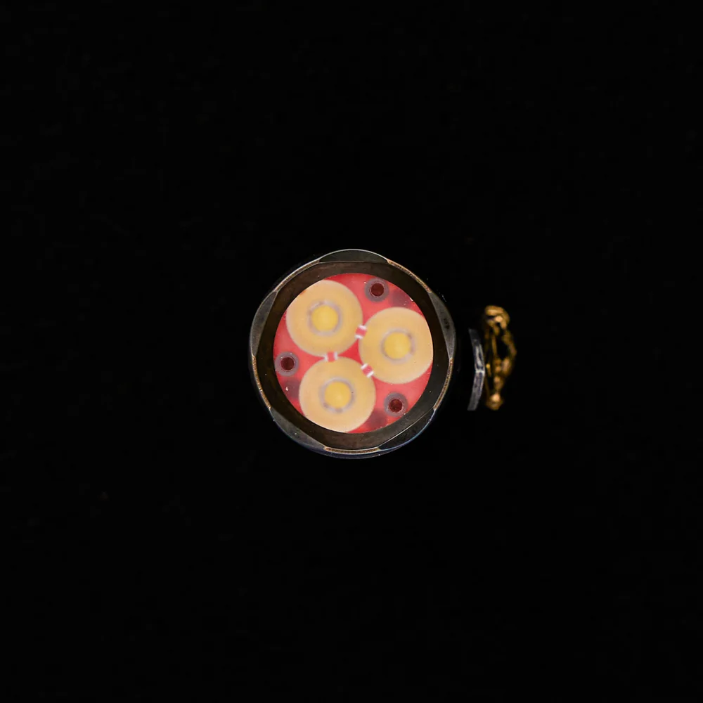 Zirconium Tesseract Trident Custom Flashlight – Steel Flame Clip - Image 3