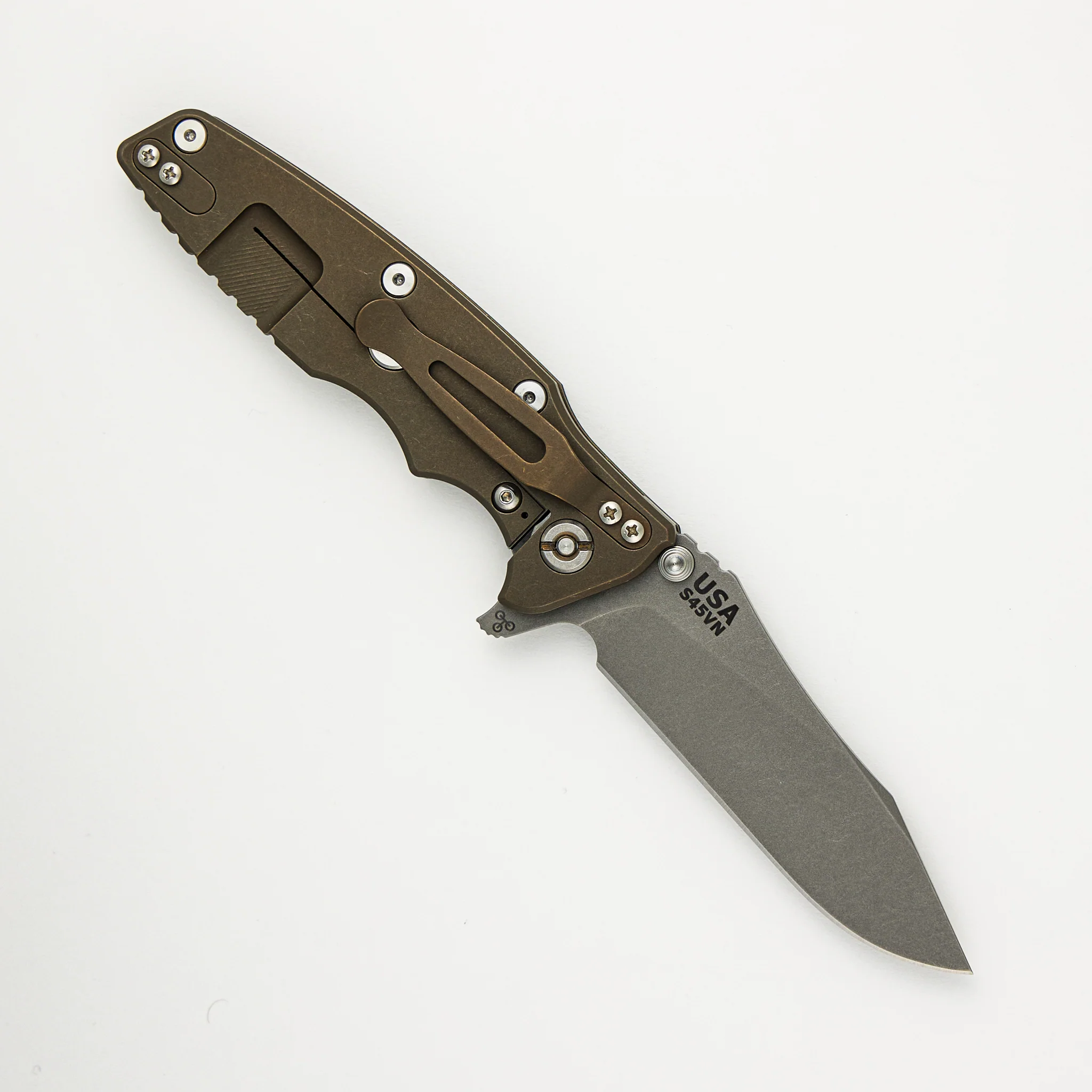 Eklipse 3.5" - Slicer S45VN Blade - Hollow Grind - Tri-Way - Battle Bronze - Black G10 - Image 2