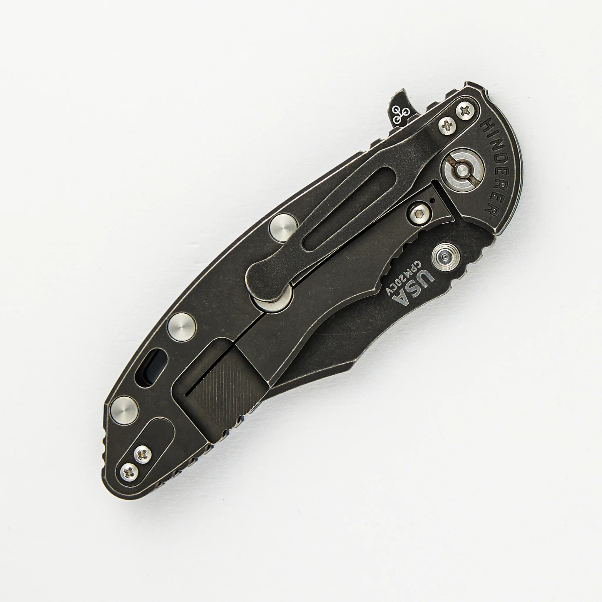 XM-18 3.5" Bowie CPM 20CV Blade - Tri-Way - Battle Black - Blue/Black G10 - Image 4