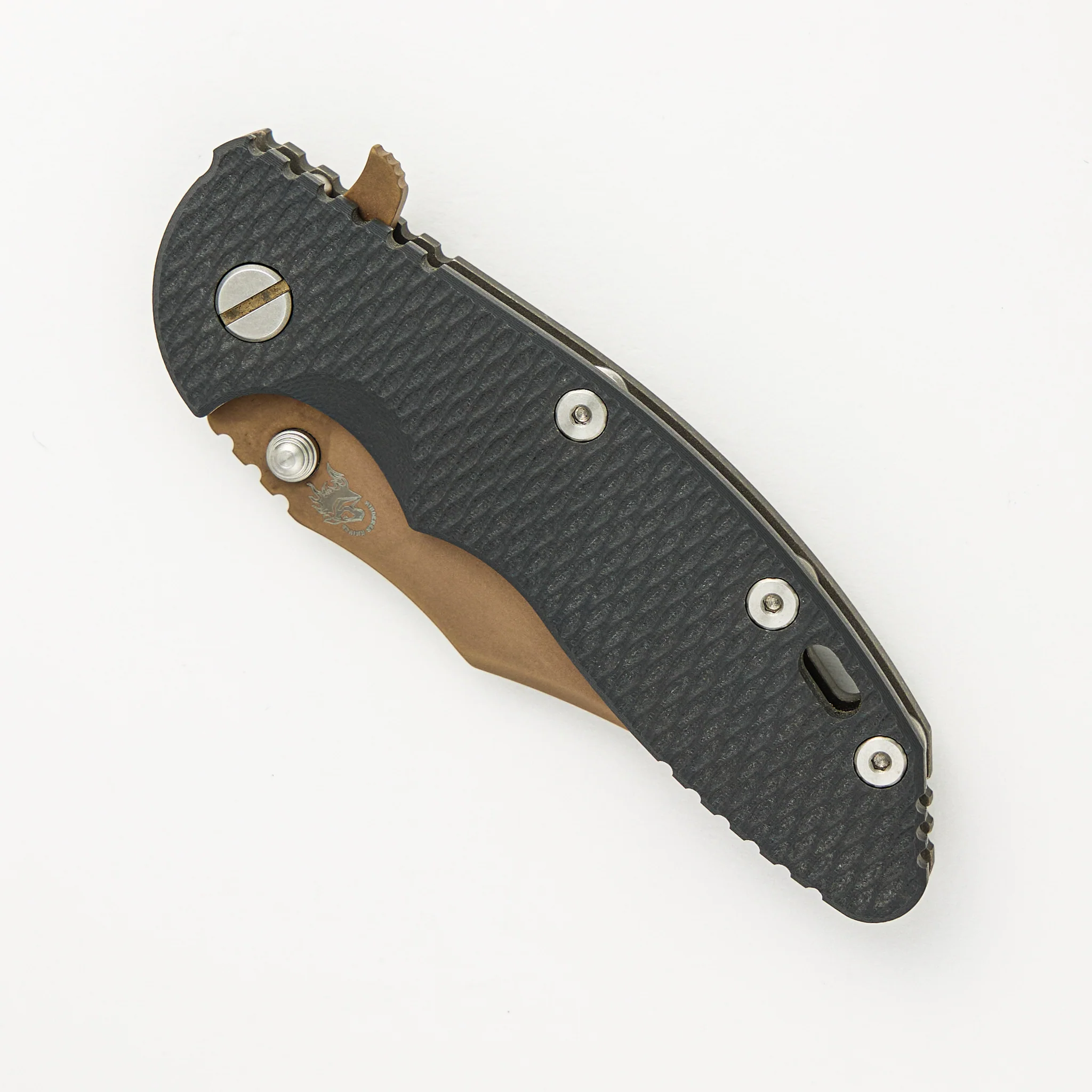 XM-18 3.5" FDE DLC Bowie Blade Gray G10 Working Finish Handle - Image 3