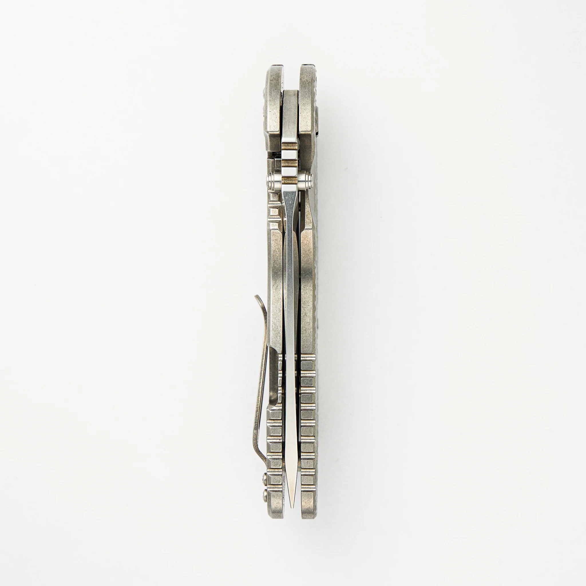 XM-24 4.0" Swedged Spear Tri-Way Stonewash Titanium Scales - Extra Black G10 Scales - Image 5