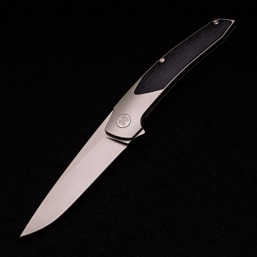 Model T – RWL-34 Blade – TI W- Silver – Black Micarta Inlay