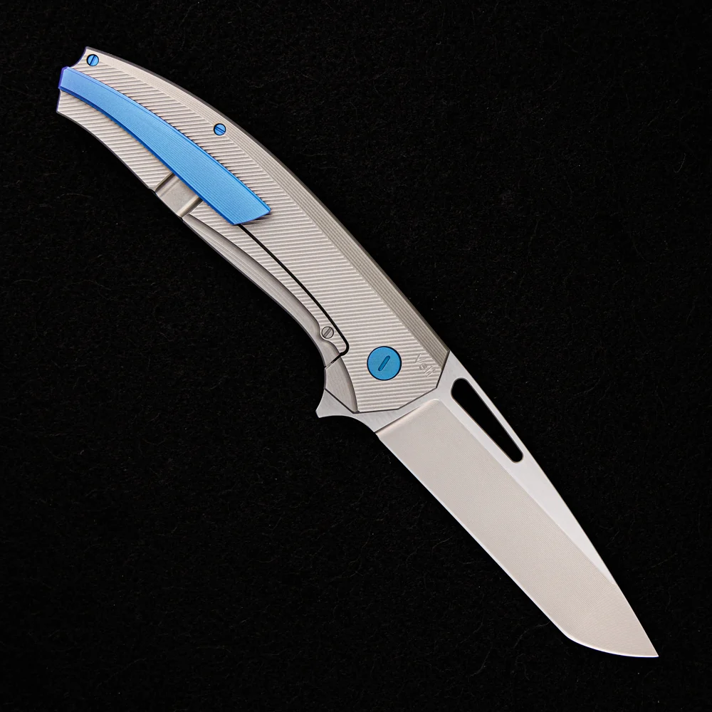 Veli – Titanium Handle – RWL-34 Blade – C. Blue Titanium Hardware - Image 2