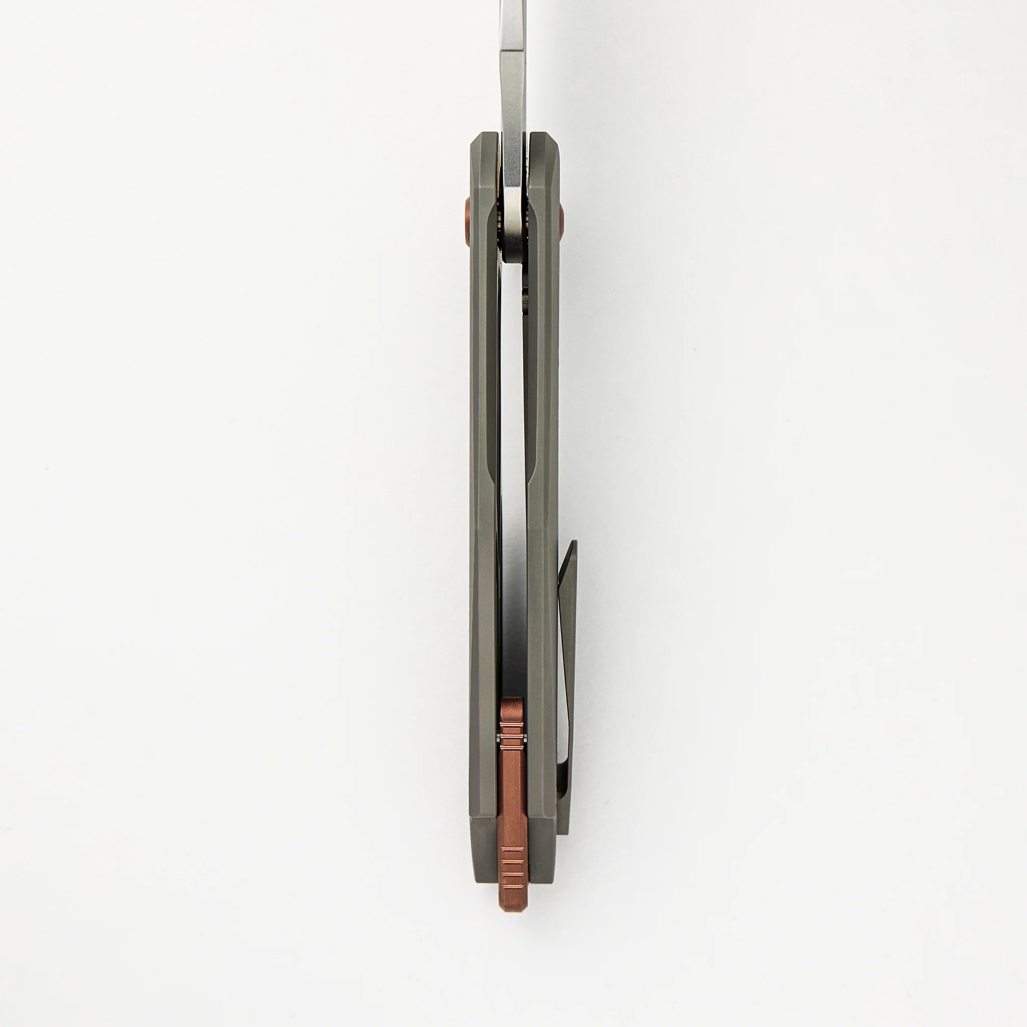 Arius -Patterned Titanium Handle W/ Rose Gold Hardware & Spacer - MagnaCut Brightwashed W/ Polished Flats Blade - Image 7
