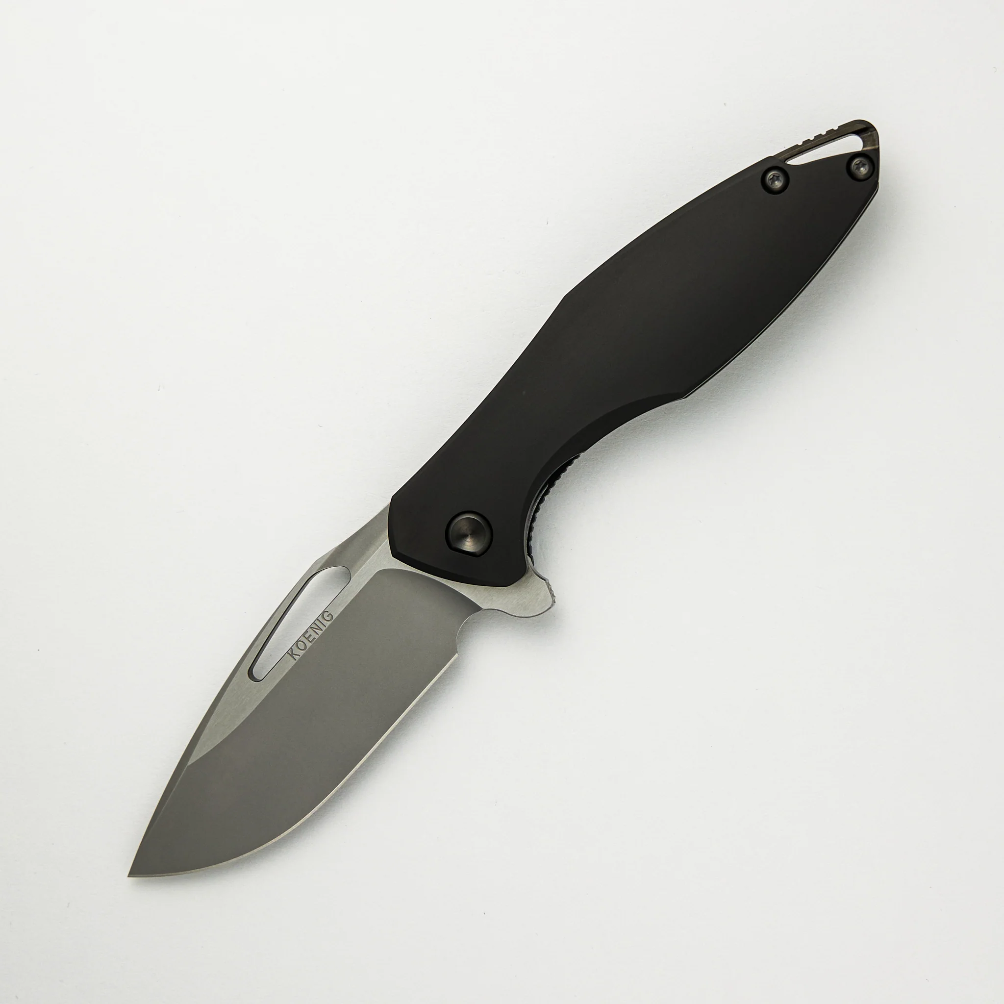 Arius - Smooth DLC Handle - M390 Burnished W/ Polished Flats Blade