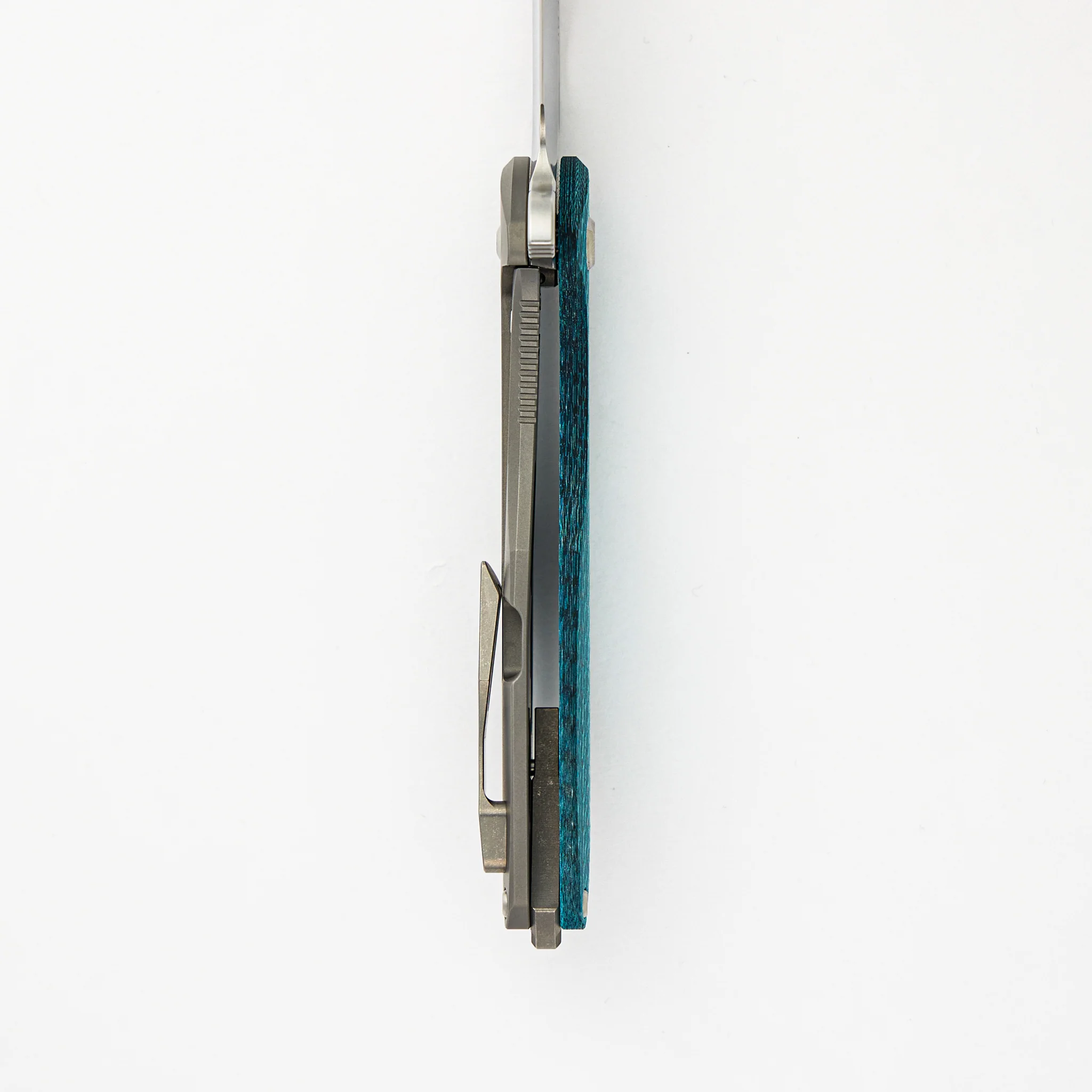 Mini Arius - Aqua Blue Twill Carbon Fiber Handle - M390 - Image 6