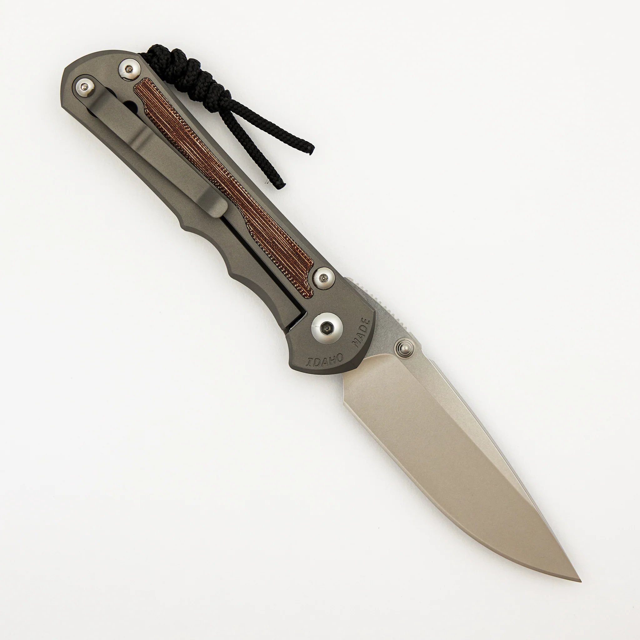 Large Inkosi - Natural Canvas Micarta Inlay - Drop Point CPM MagnaCut Blade - Glass Blasted - Image 2