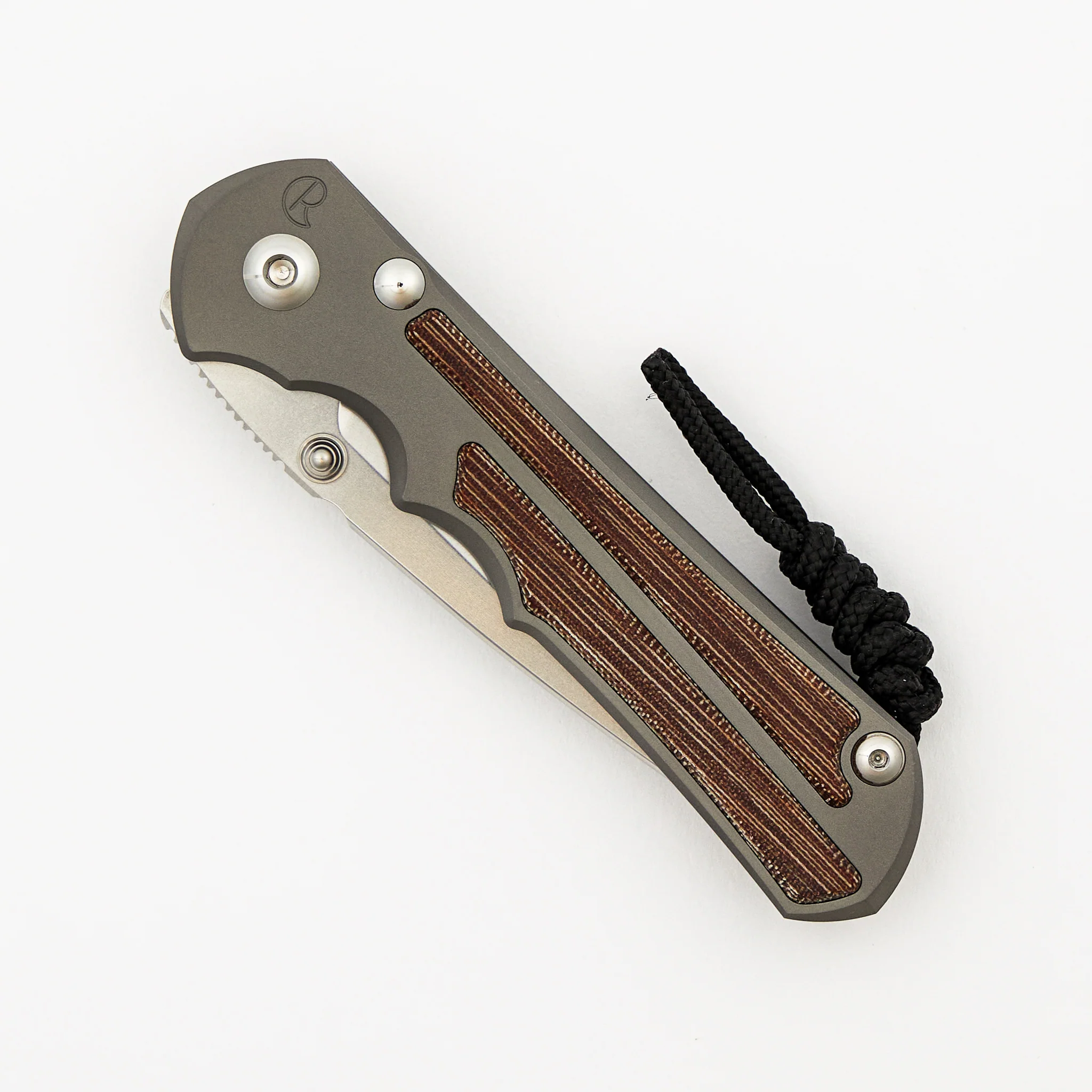 Large Inkosi - Natural Canvas Micarta Inlay - Drop Point CPM MagnaCut Blade - Glass Blasted - Image 3