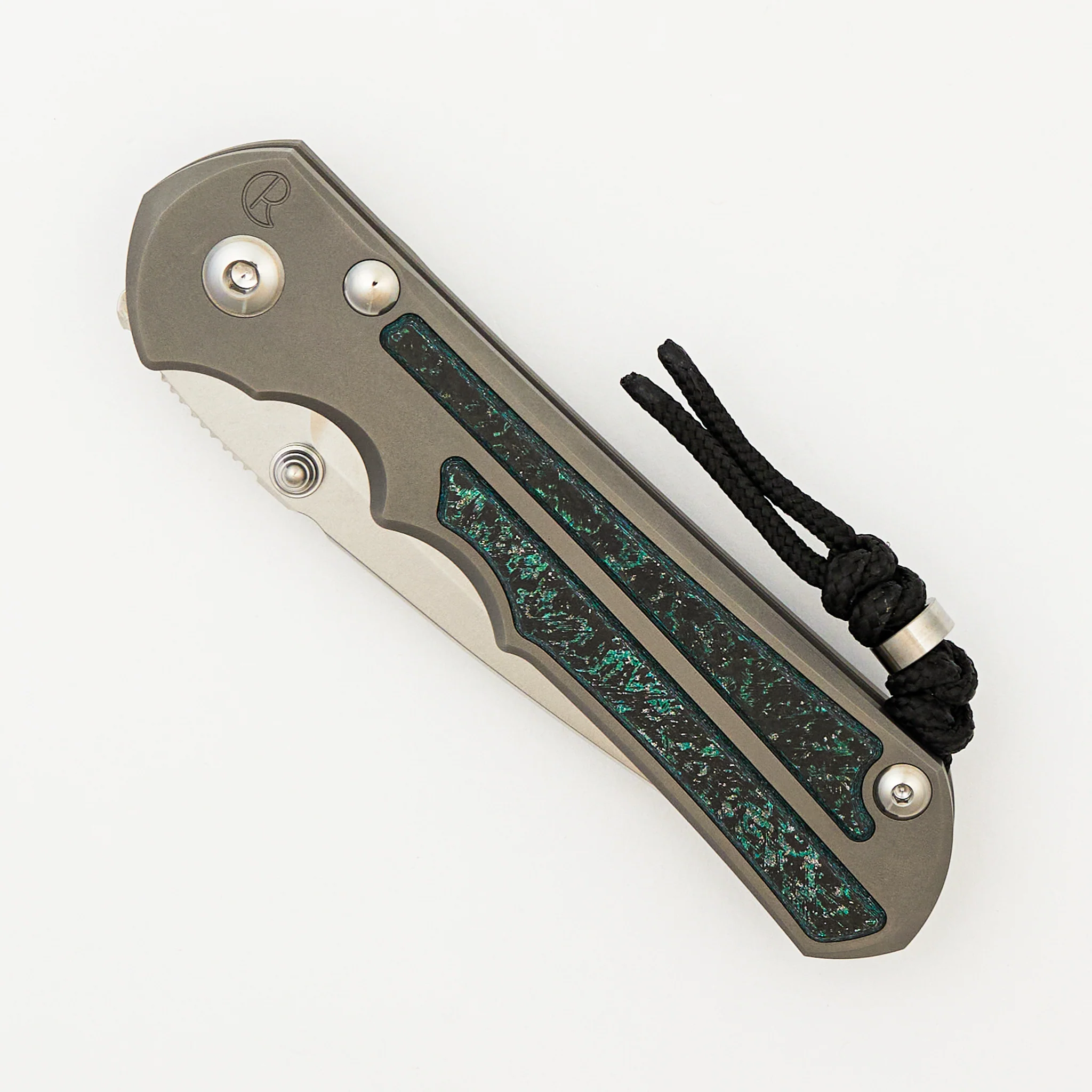 Large Inkosi - Teal Magnetic CarboTi Inlay - Drop Point CPM MagnaCut Blade - MIM Clip - 2025 R1 Invitational - Image 3