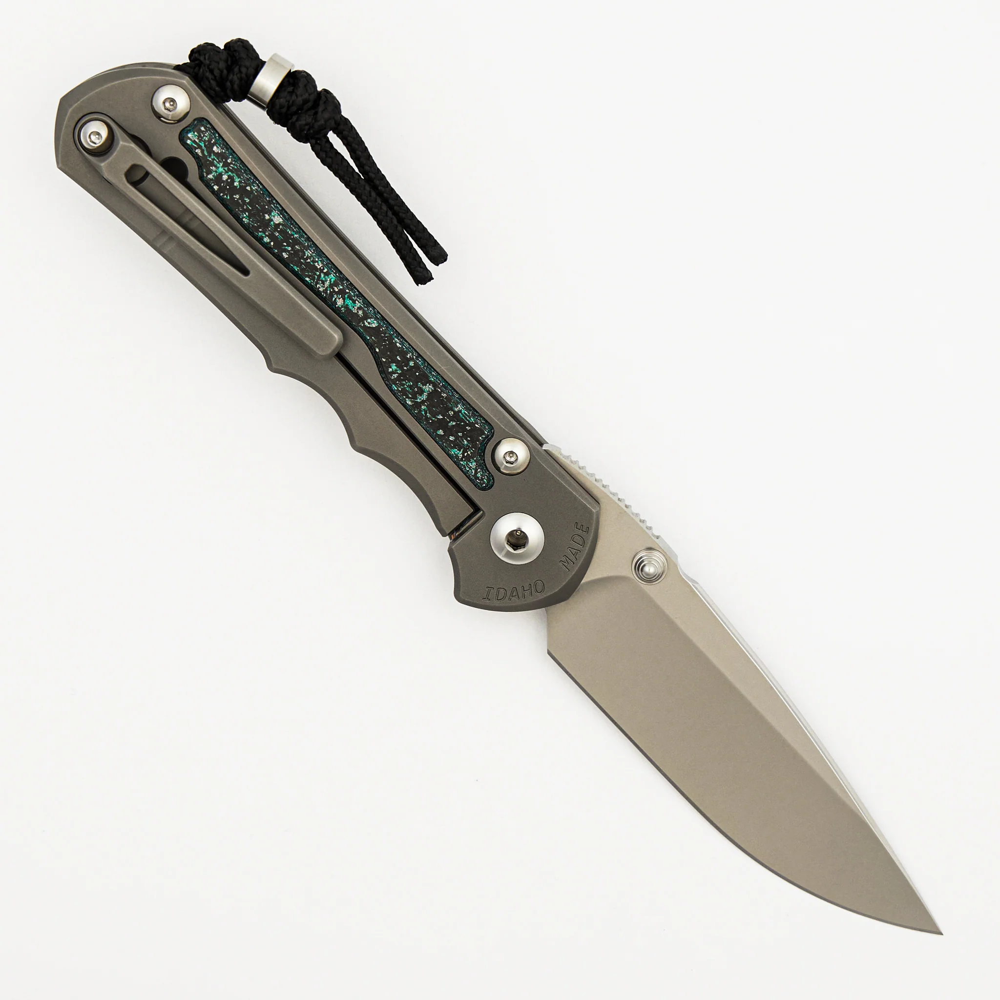 Large Inkosi - Teal Magnetic CarboTi Inlay - Drop Point CPM MagnaCut Blade - MIM Clip - 2025 R1 Invitational - Image 2