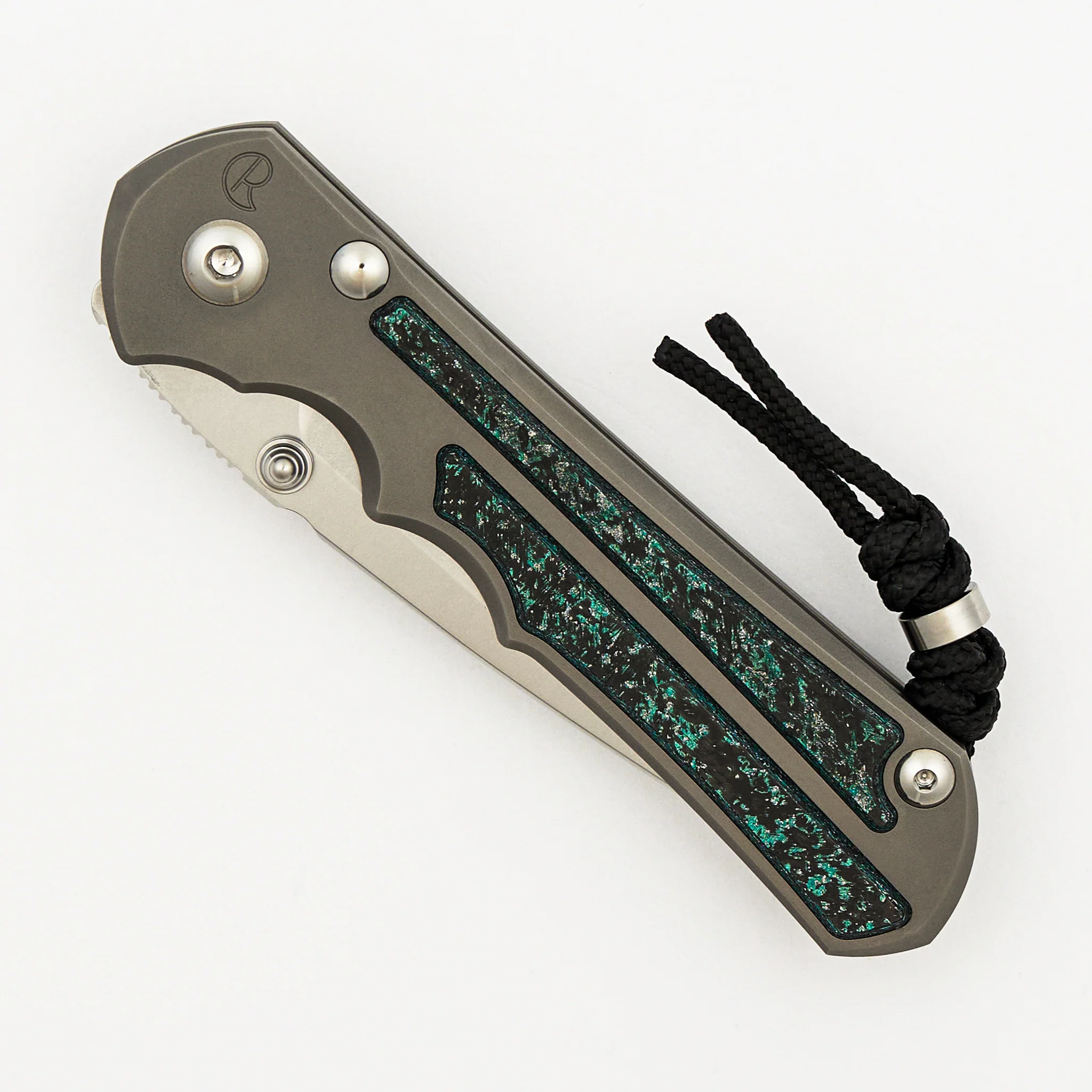 Large Inkosi - Teal Magnetic CarboTi Inlay - Drop Point CPM MagnaCut Blade - MIM Clip - 2025 R1 Invitational - Image 3