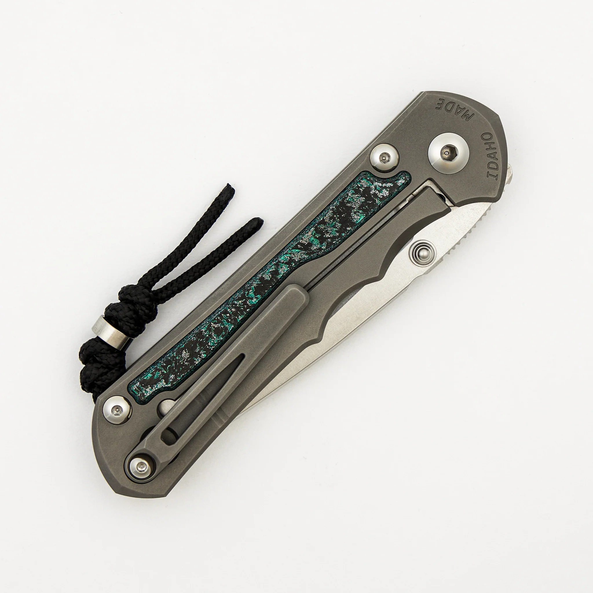 Large Inkosi - Teal Magnetic CarboTi Inlay - Drop Point CPM MagnaCut Blade - MIM Clip - 2025 R1 Invitational - Image 4