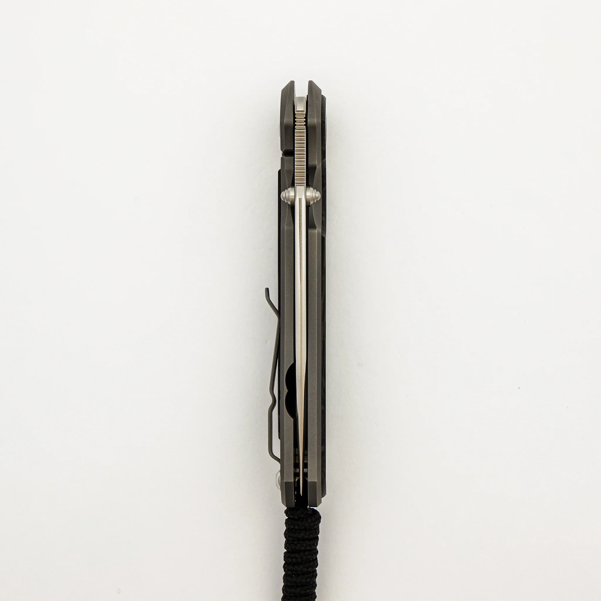 Large Sebenza 31 - Bog Oak Inlay - Drop Point Polished CPM MagnaCut Blade - Silver Double Thumb Lugs - Image 12