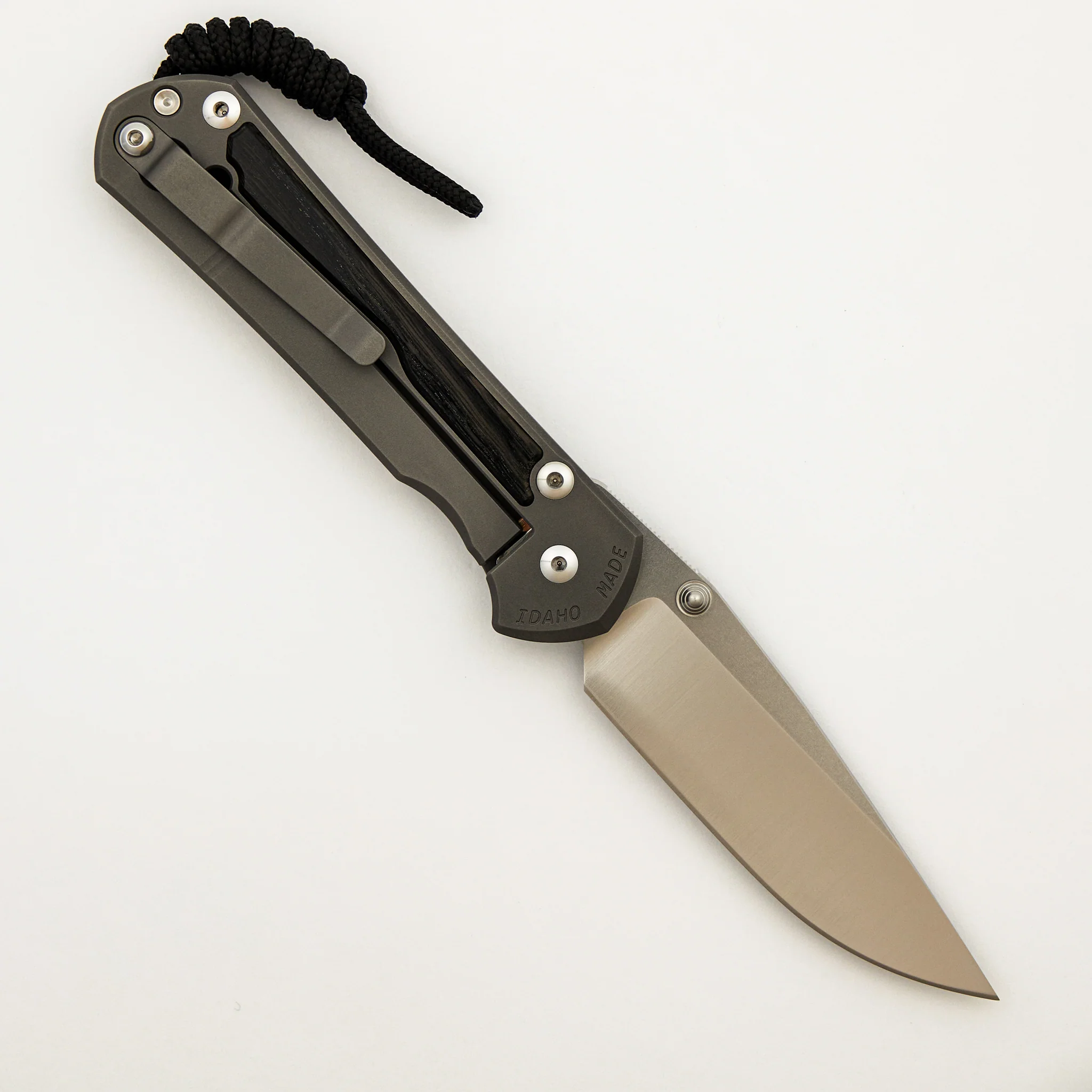 Large Sebenza 31 - Bog Oak Inlay - Drop Point Polished CPM MagnaCut Blade - Silver Double Thumb Lugs - Image 9