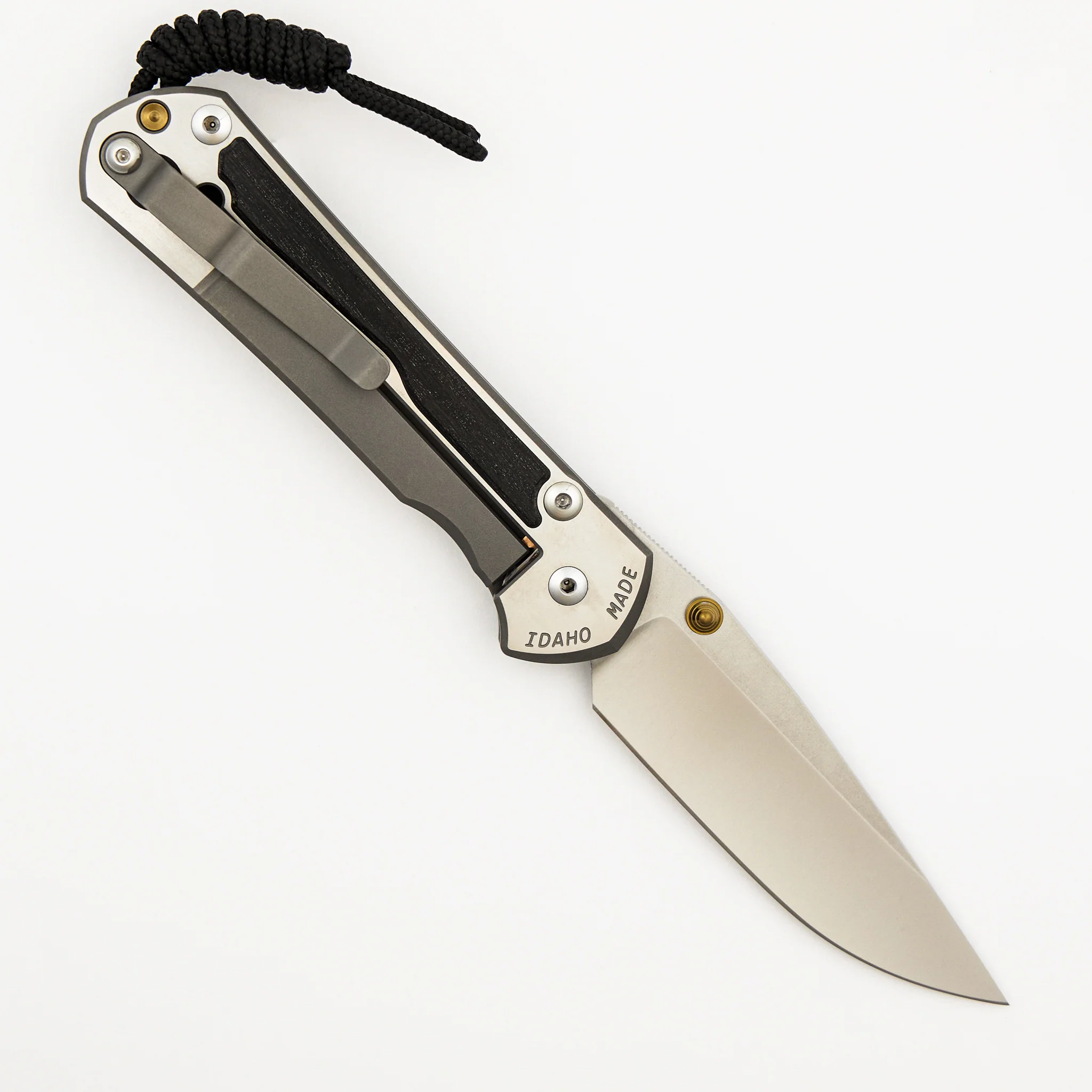 Large Sebenza 31 - Bog Oak Inlay - Polished Drop Point CPM MagnaCut Blade - Gold Double Thumb Lugs - Image 16