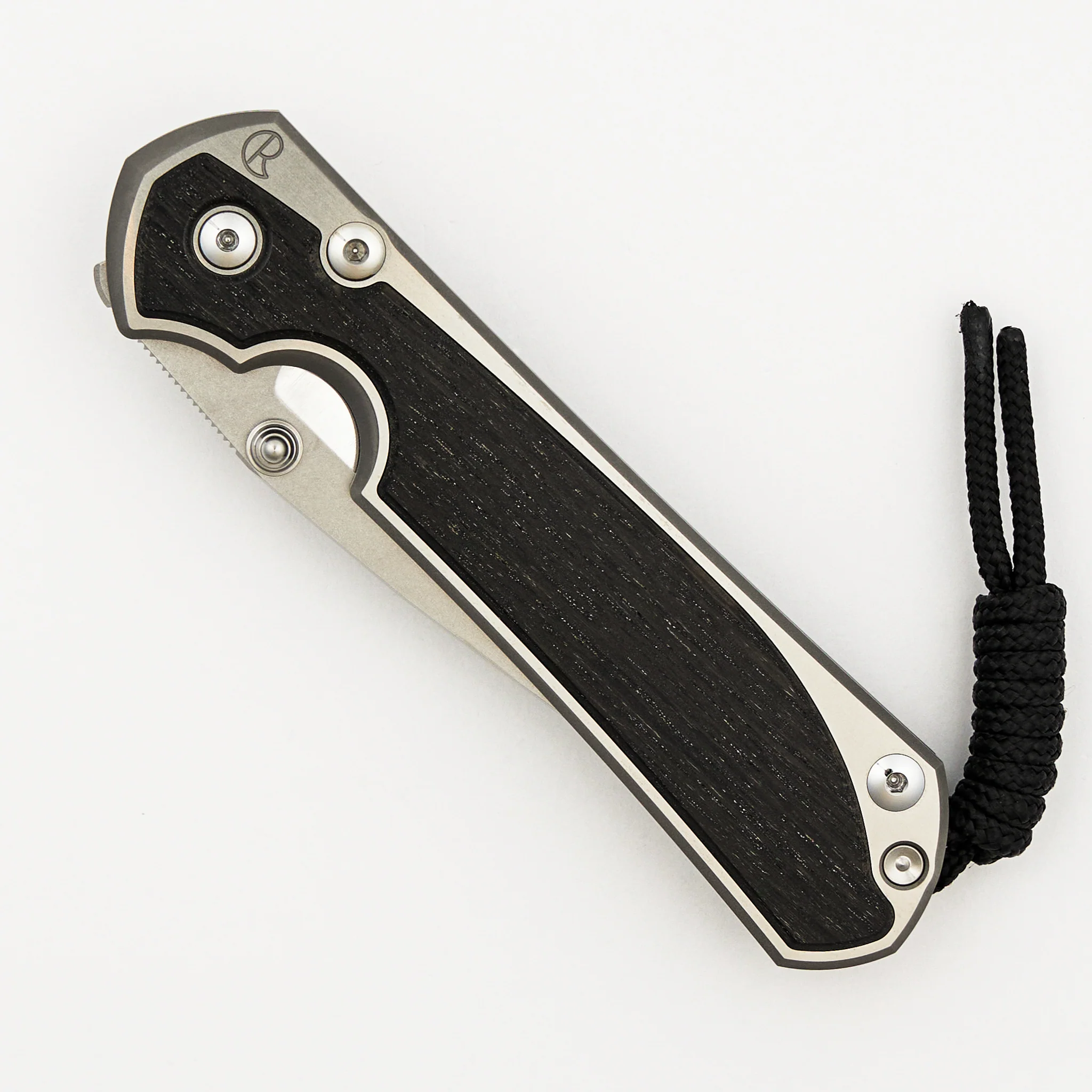 Large Sebenza 31 - Bog Oak Inlay - Polished Drop Point CPM MagnaCut Blade - Silver Double Thumb Lugs - Image 10