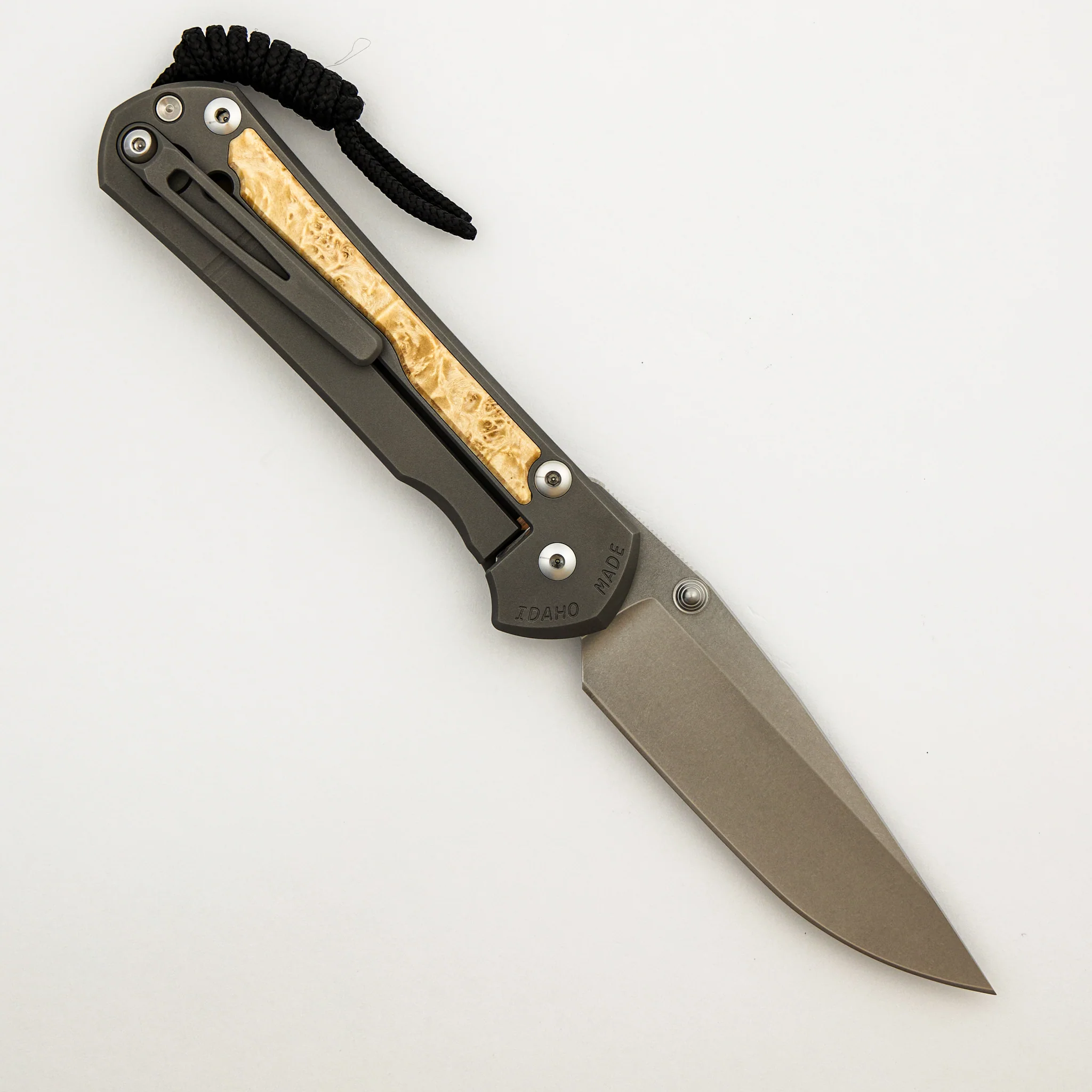 Large Sebenza 31 - Box Elder Inlay - Drop Point CPM MagnaCut Blade - MIM Clip - Silver Double Thumb Lugs - Image 23