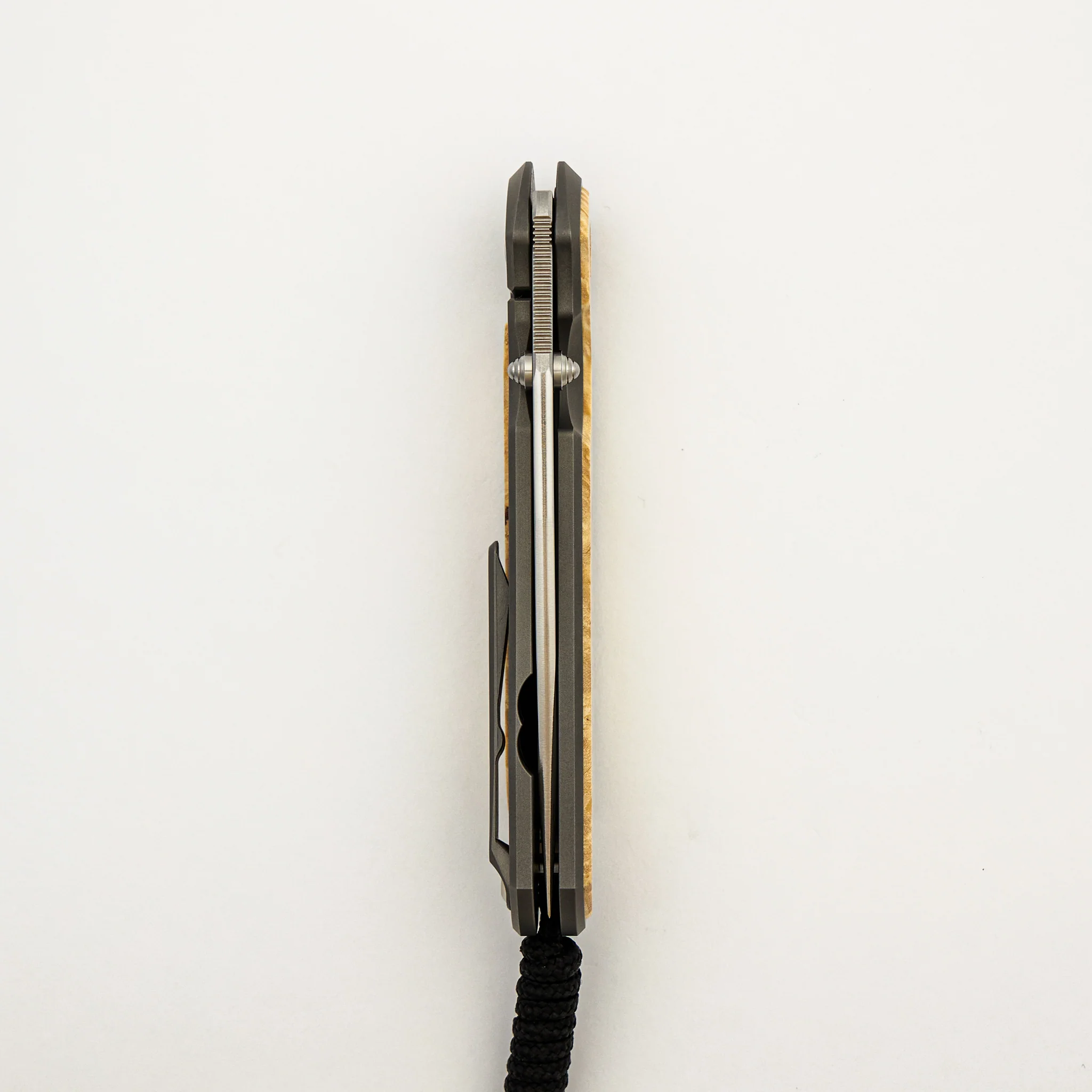 Large Sebenza 31 - Box Elder Inlay - Drop Point CPM MagnaCut Blade - MIM Clip - Silver Double Thumb Lugs - Image 33