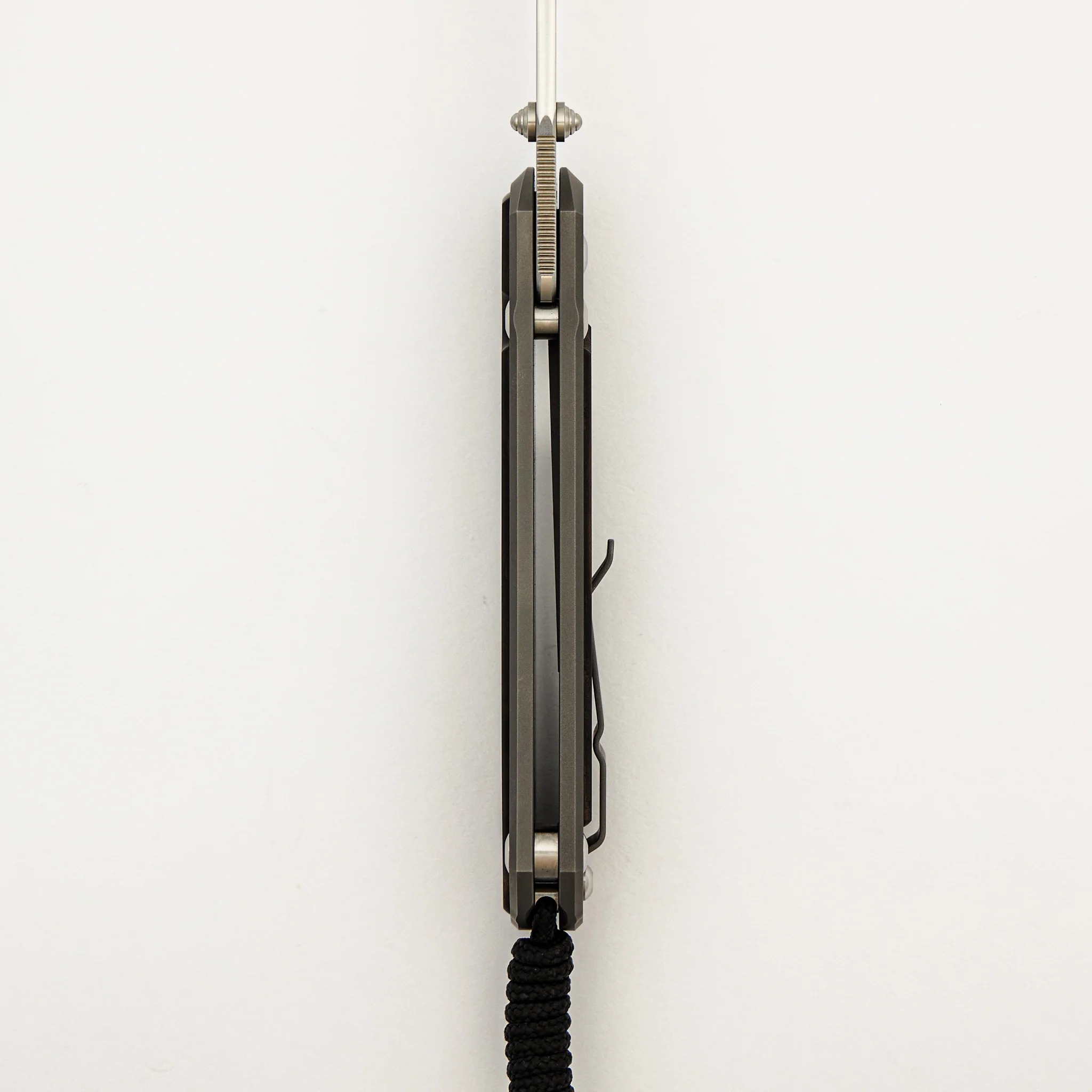 Large Sebenza 31 - Macassar Ebony Inlay - Drop Point Polished CPM MagnaCut Blade - Silver Double Thumb Lugs - Image 28