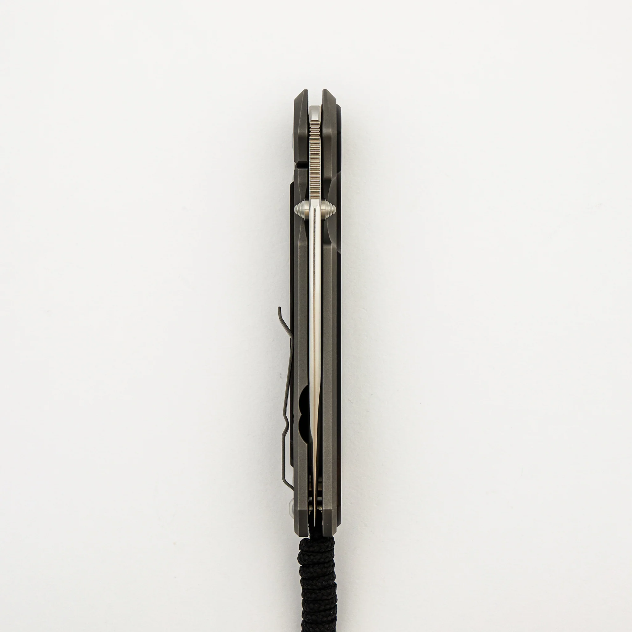 Large Sebenza 31 - Macassar Ebony Inlay - Drop Point Polished CPM MagnaCut Blade - Silver Double Thumb Lugs - Image 5