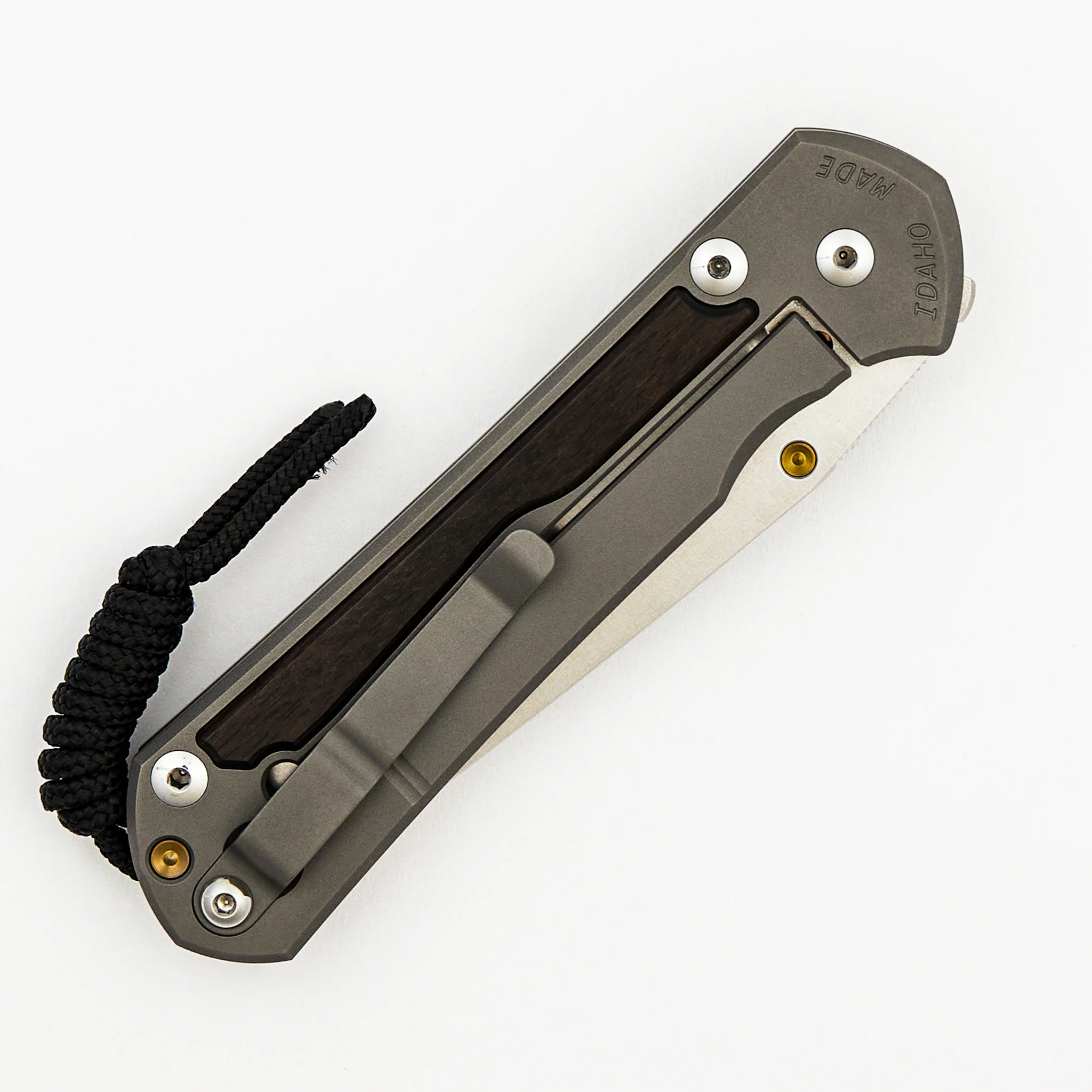 Large Sebenza 31 - Macassar Ebony Inlay - Tanto CPM MagnaCut Blade - Gold Single Thumb Lug - Image 11