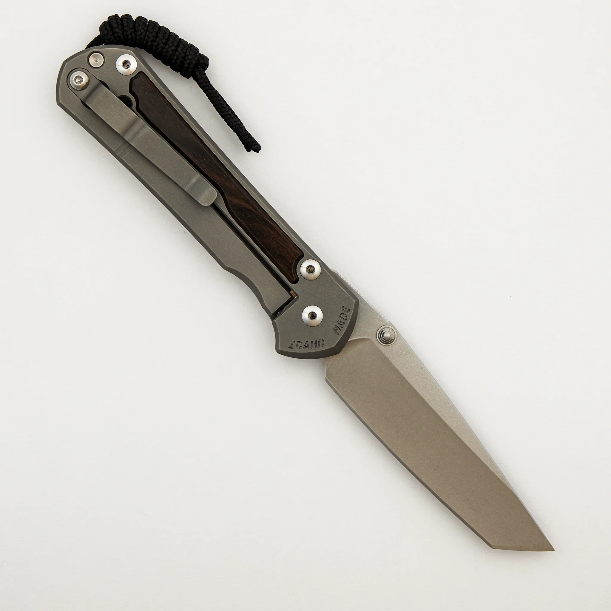 Large Sebenza 31 - Macassar Ebony Inlay - Tanto CPM MagnaCut Blade - Silver Double Thumb Lugs - Image 23