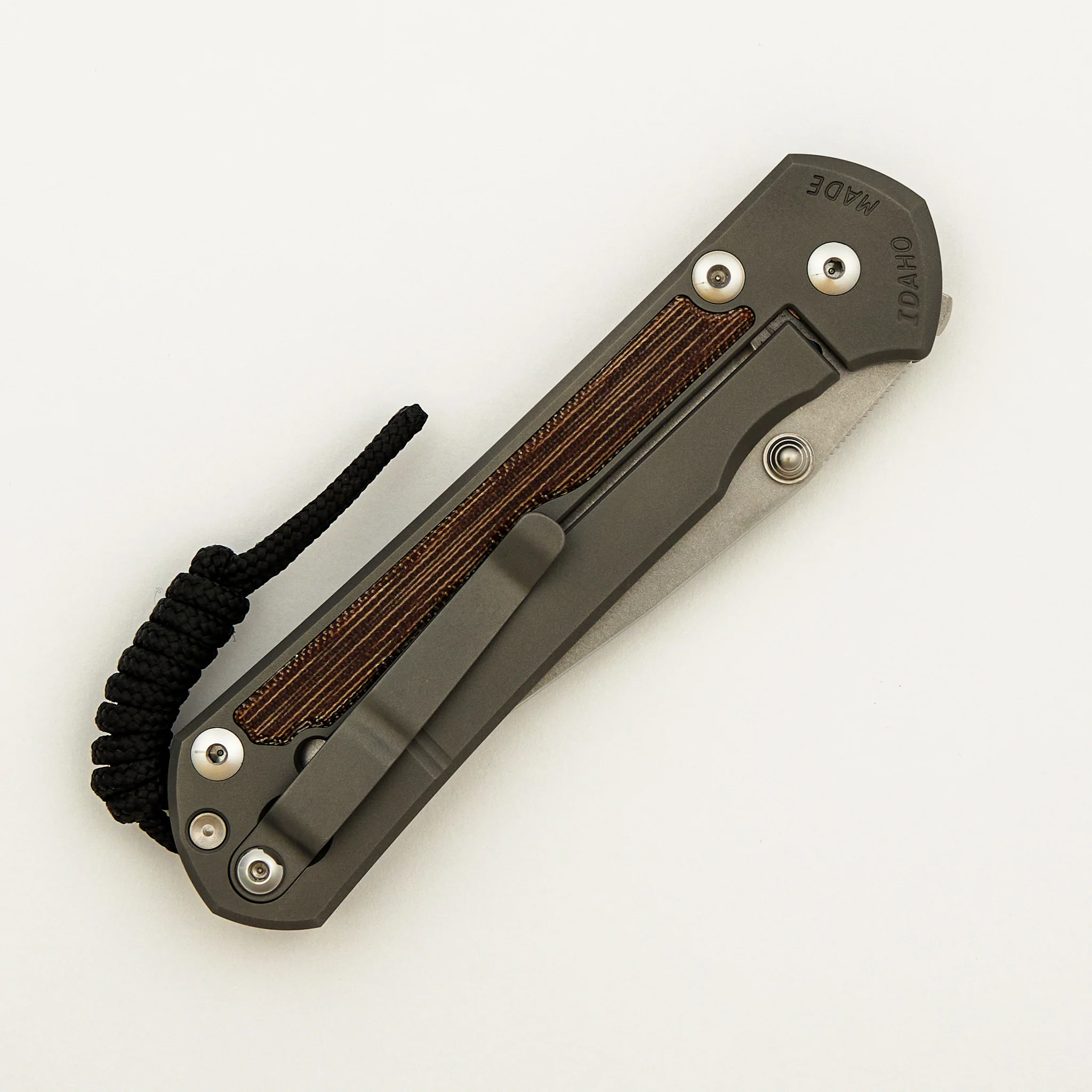 Large Sebenza 31 - Natural Canvas Micarta Inlay - Drop Point CPM MagnaCut Blade - Glass Blasted - Silver Double Thumb Lugs - Image 4