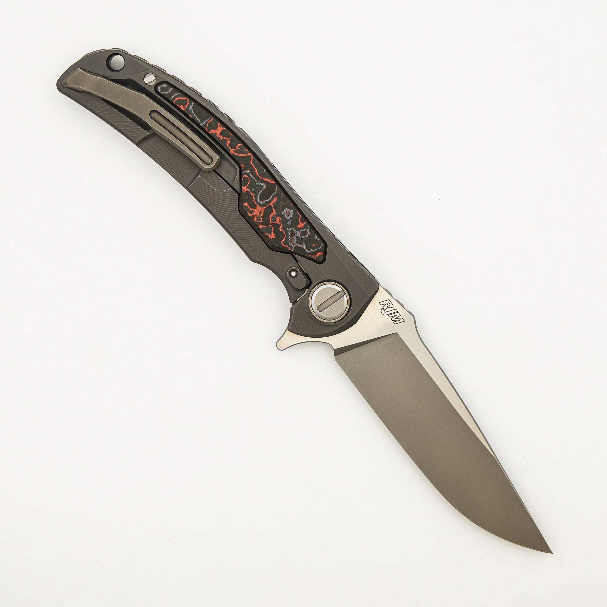 "Limited Edition" Molten Overkill - MagnaCut Blade - Titanium Handle W/ Lava & Ash CarboTi Inlays - SRRBS (RJ Martin Design) - Image 2