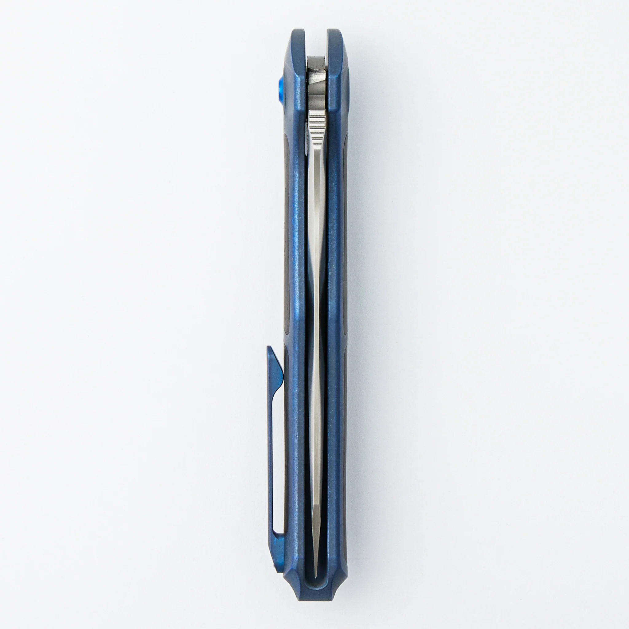 "Limited Edition" WE07B-1 702XI - Blue Titanium Integral Handle W/ Carbon Fiber Inlay - M390 Blade - Image 5