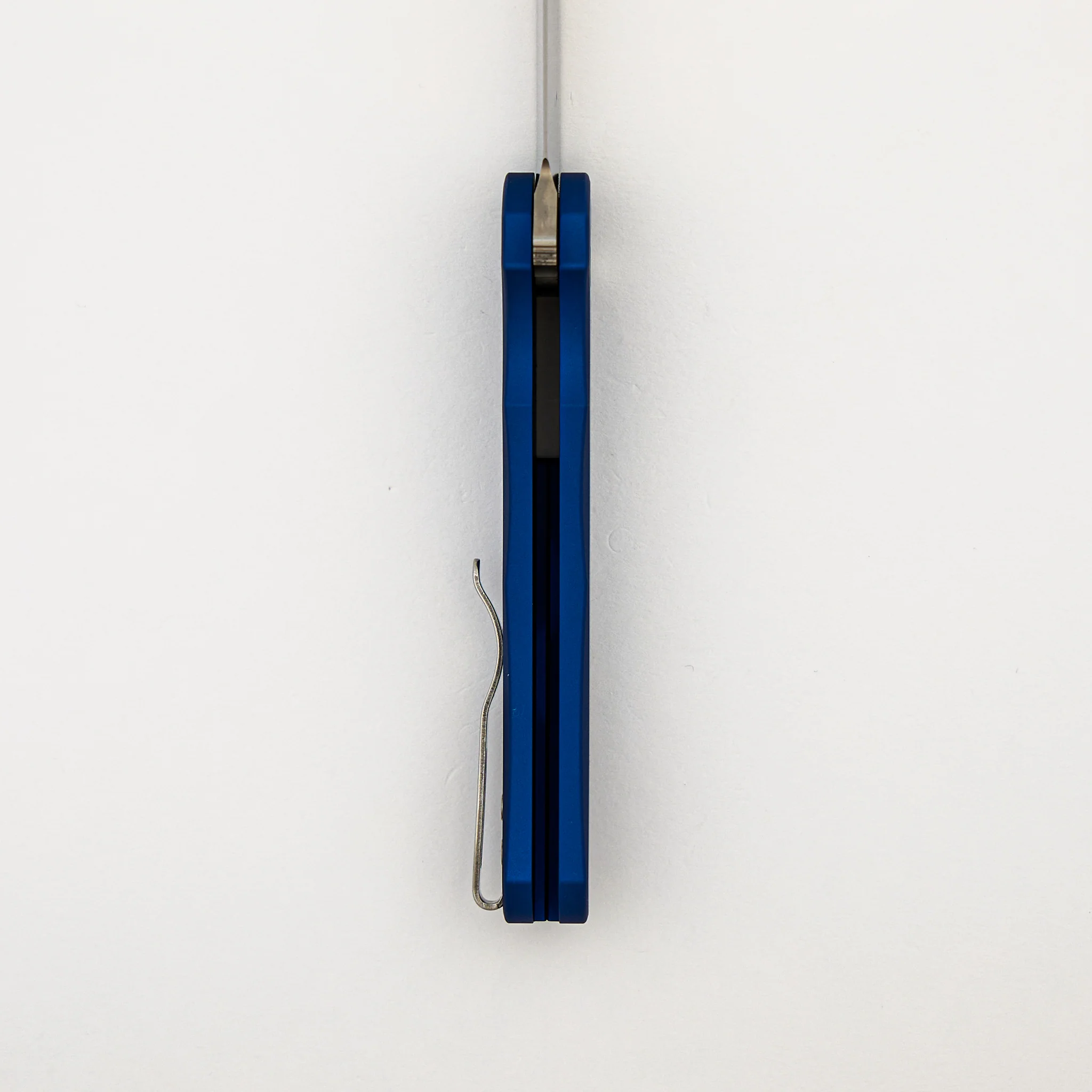 Malibu Flipper – 5300-LTD BLUE - Solid Blue Handle - Machine Satin MagnaCut Wharncliffe - Image 6