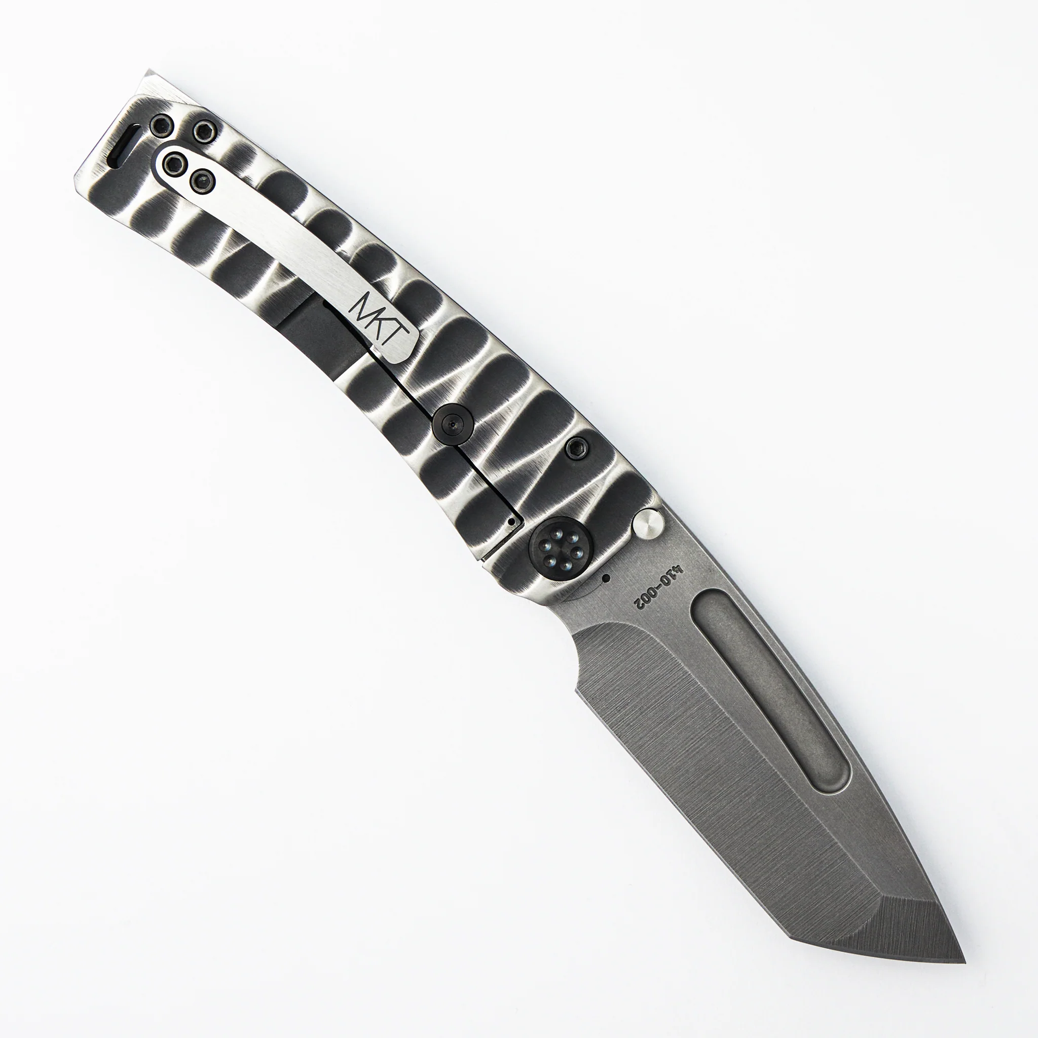 Marauder-H - "Old School" Tumbled Tanto - MagnaCut - Black w/ Silver "Tear Drops" - Image 2