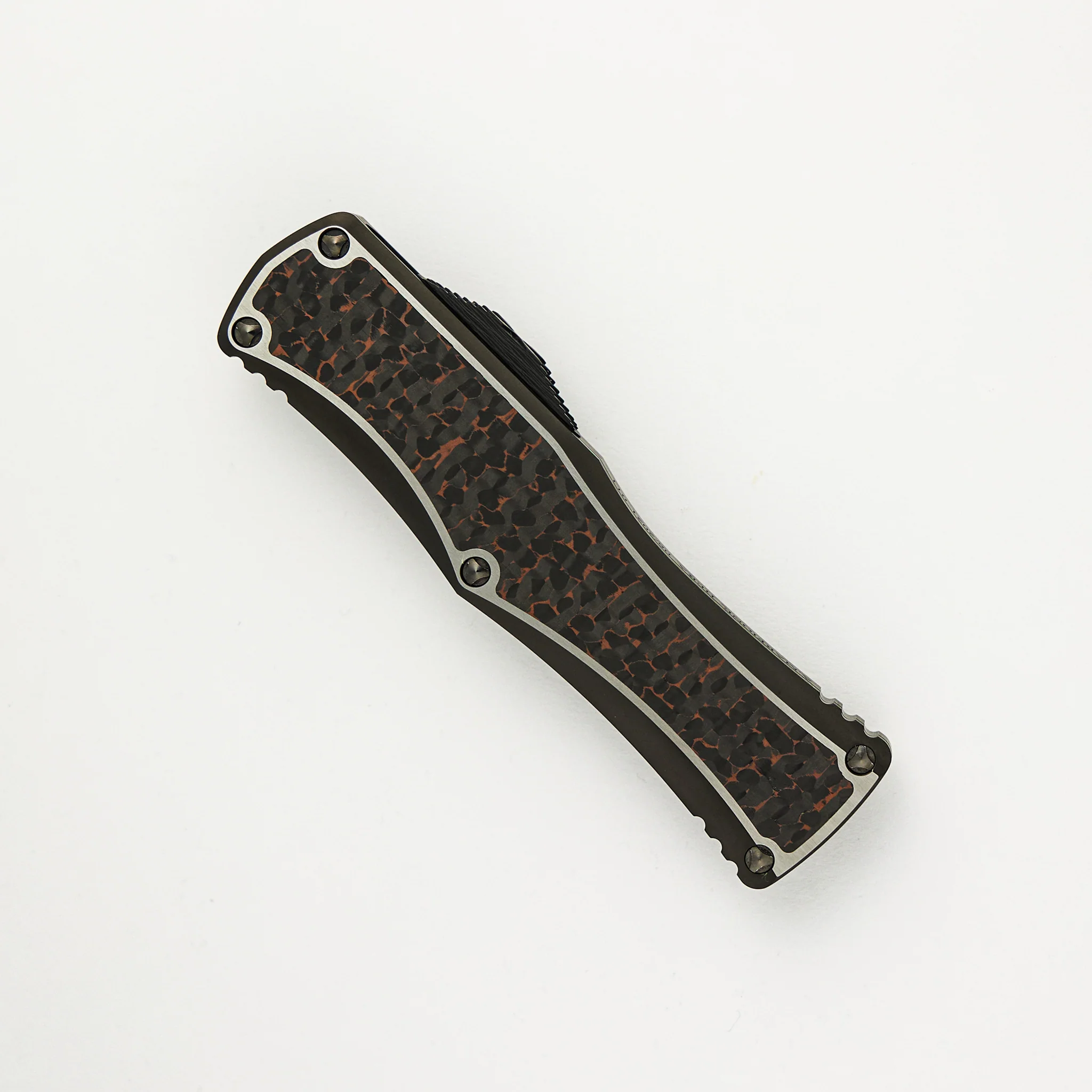 Marfione Custom Knives Hera - D/E Hot Blued Mosaic Blade - DLC Titanium/Snakeskin Copper Fat Carbon - S/N 011 - Image 3