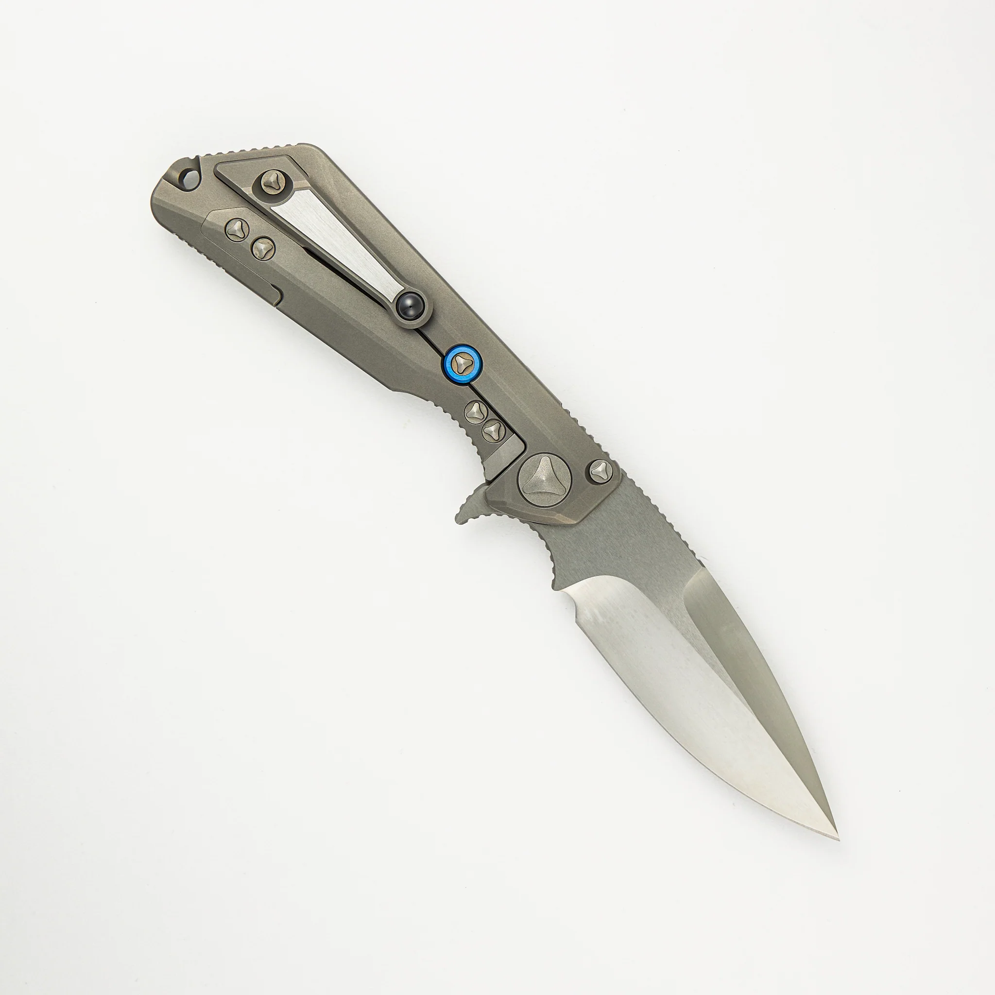 Marfione Custom Knives / Mick Strider Collaboration MSG-3 - Satin Finish Titanium Chassis W/ Satin Finish Steel Inlay - Image 2