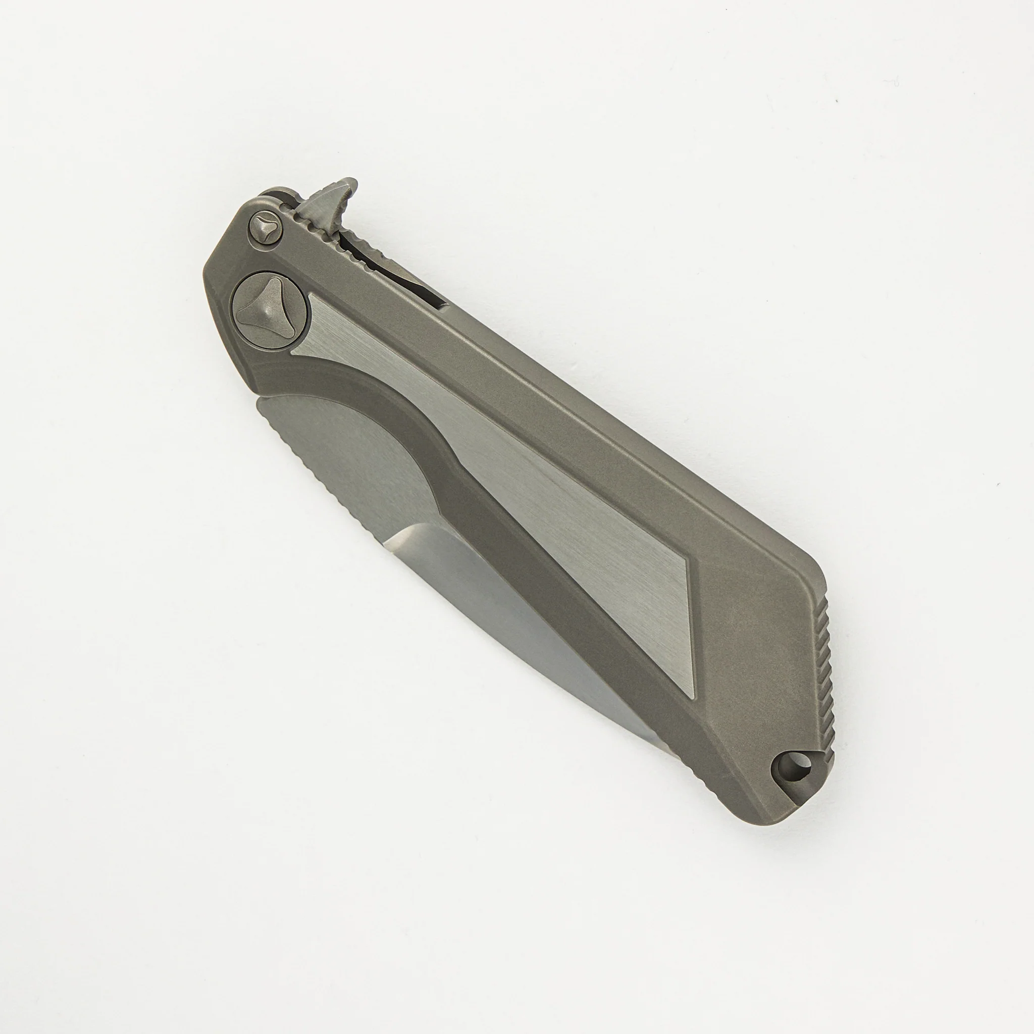 Marfione Custom Knives / Mick Strider Collaboration MSG-3 - Satin Finish Titanium Chassis W/ Satin Finish Steel Inlay - Image 3