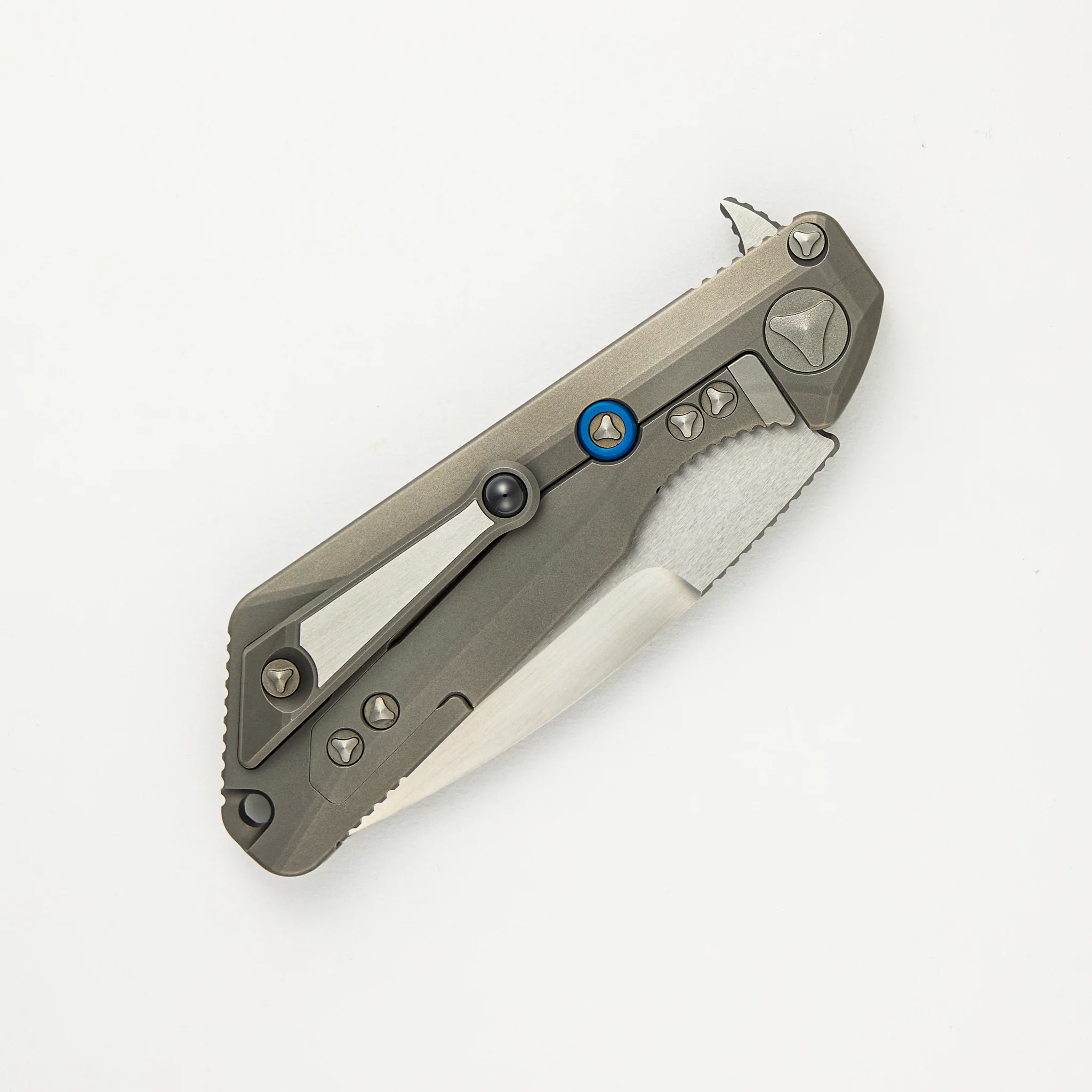 Marfione Custom Knives / Mick Strider Collaboration MSG-3 - Satin Finish Titanium Chassis W/ Satin Finish Steel Inlay - Image 4