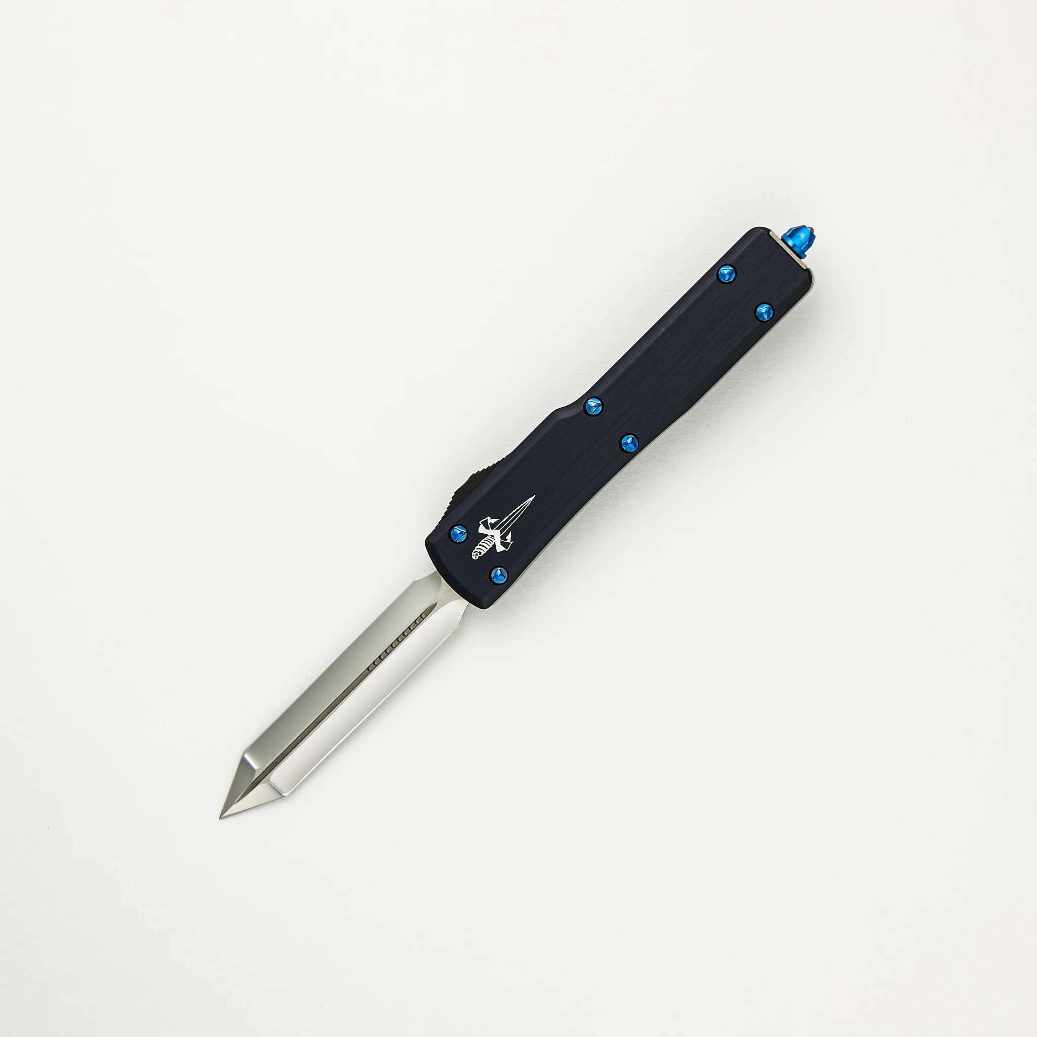 Marfione Custom Knives UTX-70 - Spartan Mirror Polish Blade - Black Anodized Hefted Aircraft Alloy