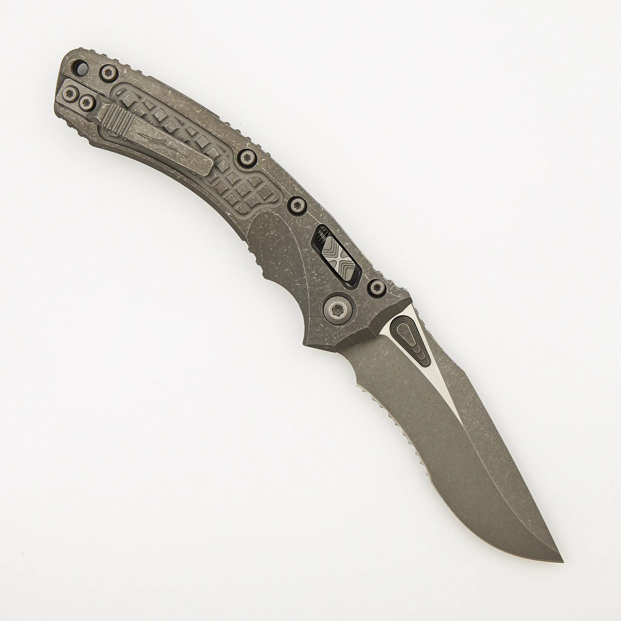 "Marfione Select" Amphibian - RAM-LOK Partial Serrated Apocalyptic Finish Frag Pattern Titanium 137RL-11APFRMS1 - Image 2