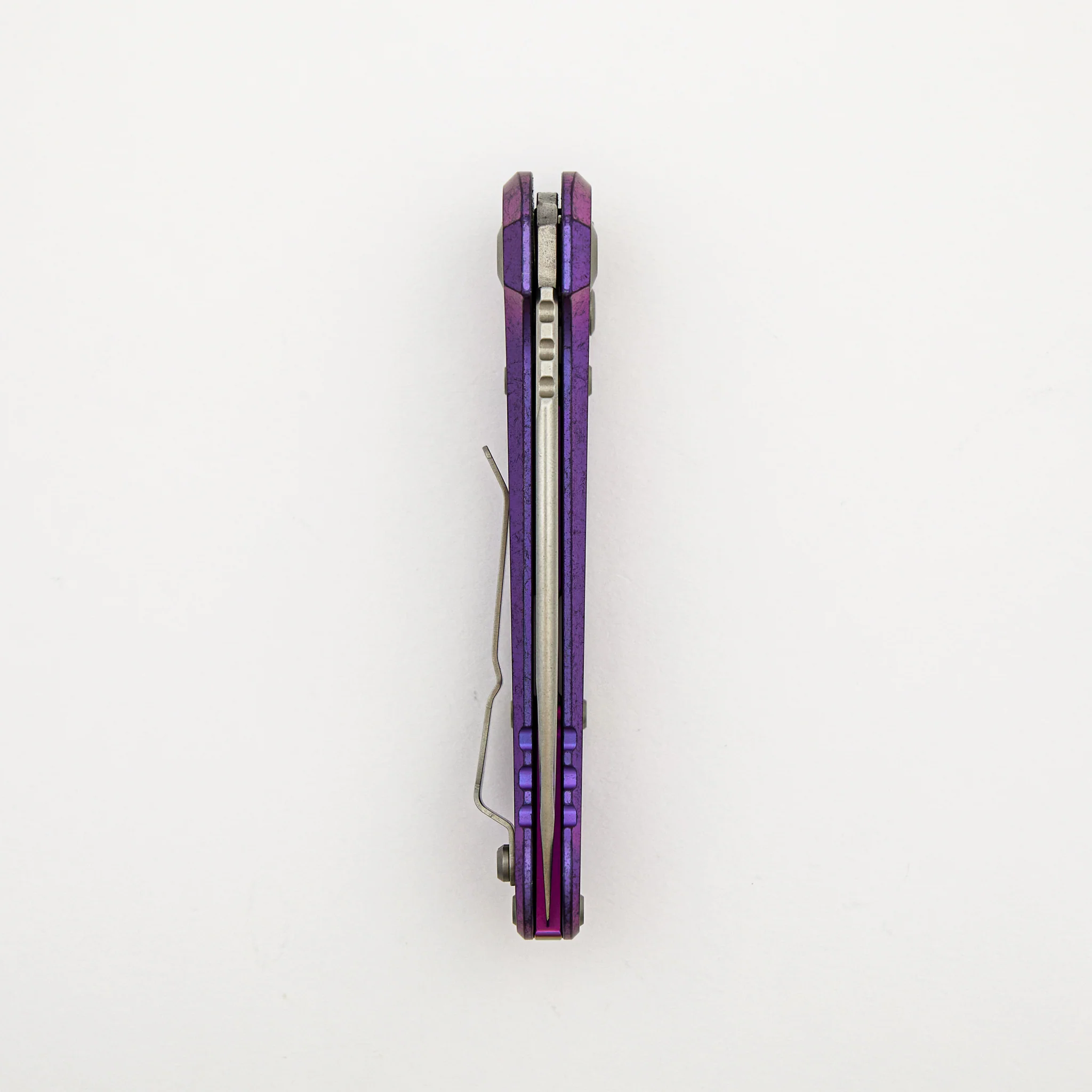 "Marfione Select" L.U.D.T. Clip Point Stonewash Finish Purple Haze Anodized Slab Side Titanium W/ Purple Accent 1135-10MS9 - Image 5