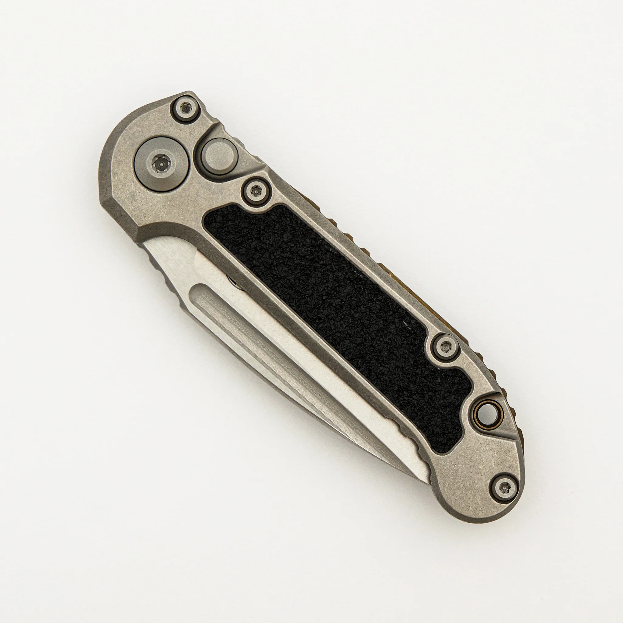 "Marfione Select" L.U.D.T. Clip Point Stonewash Finish Titanium W/ Textured Inlay and Bronze Titanium Accent 1135-10MS8 - Image 3