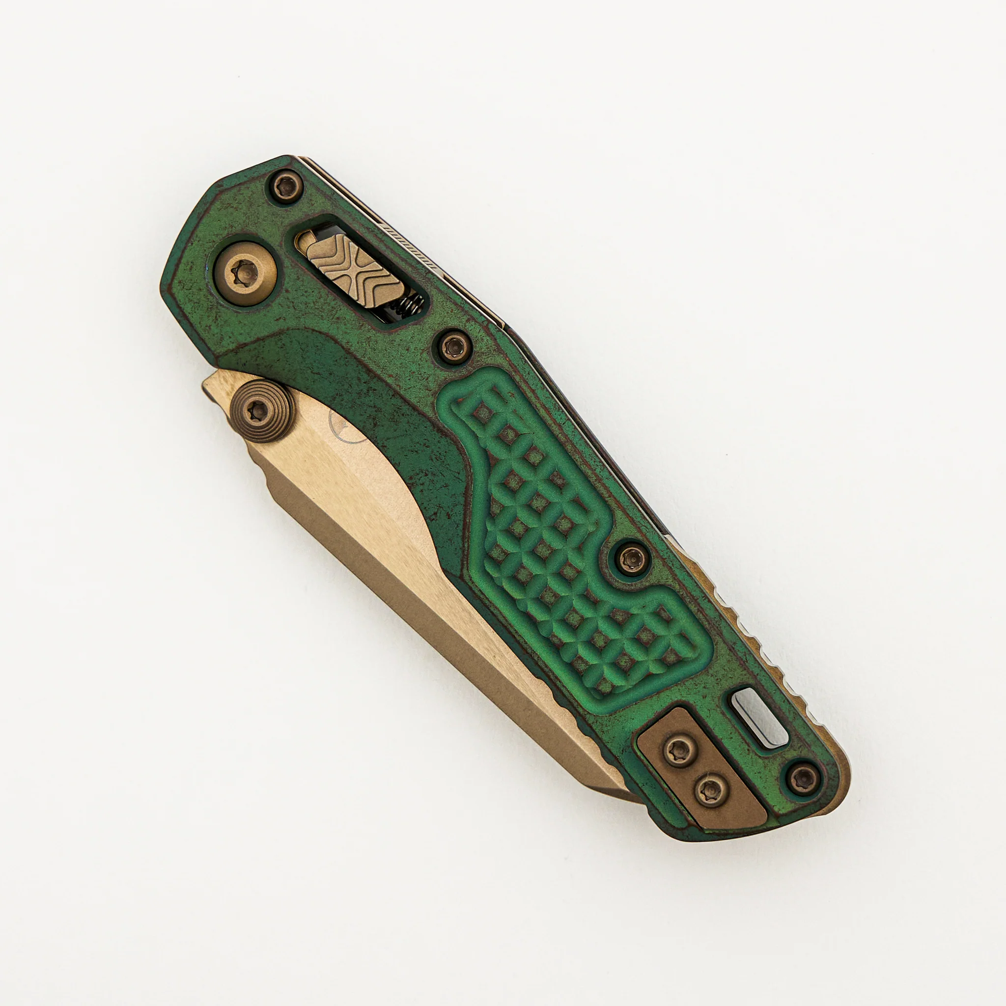 "Marfione Select" MSI Mini S/E Bronzed Stonewash Finished Antique Green Anodized Frag Pattern Titanium W/ Bronze Accent 210M-13FRMS2 - Image 3