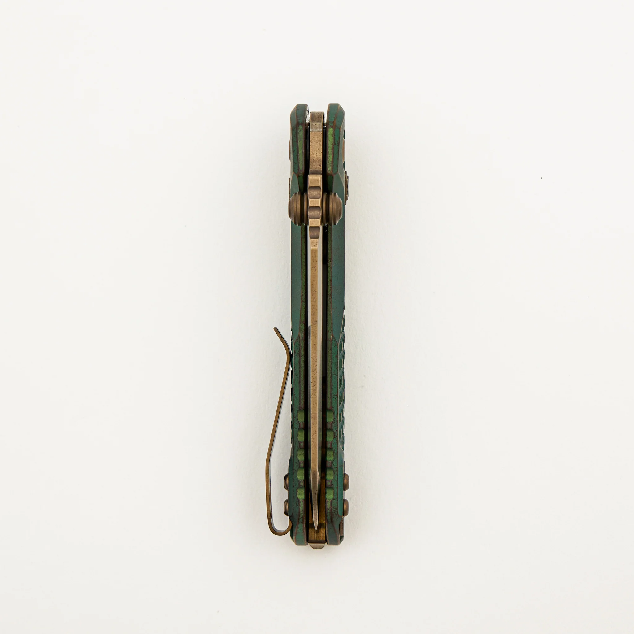 "Marfione Select" MSI Mini S/E Bronzed Stonewash Finished Antique Green Anodized Frag Pattern Titanium W/ Bronze Accent 210M-13FRMS2 - Image 5