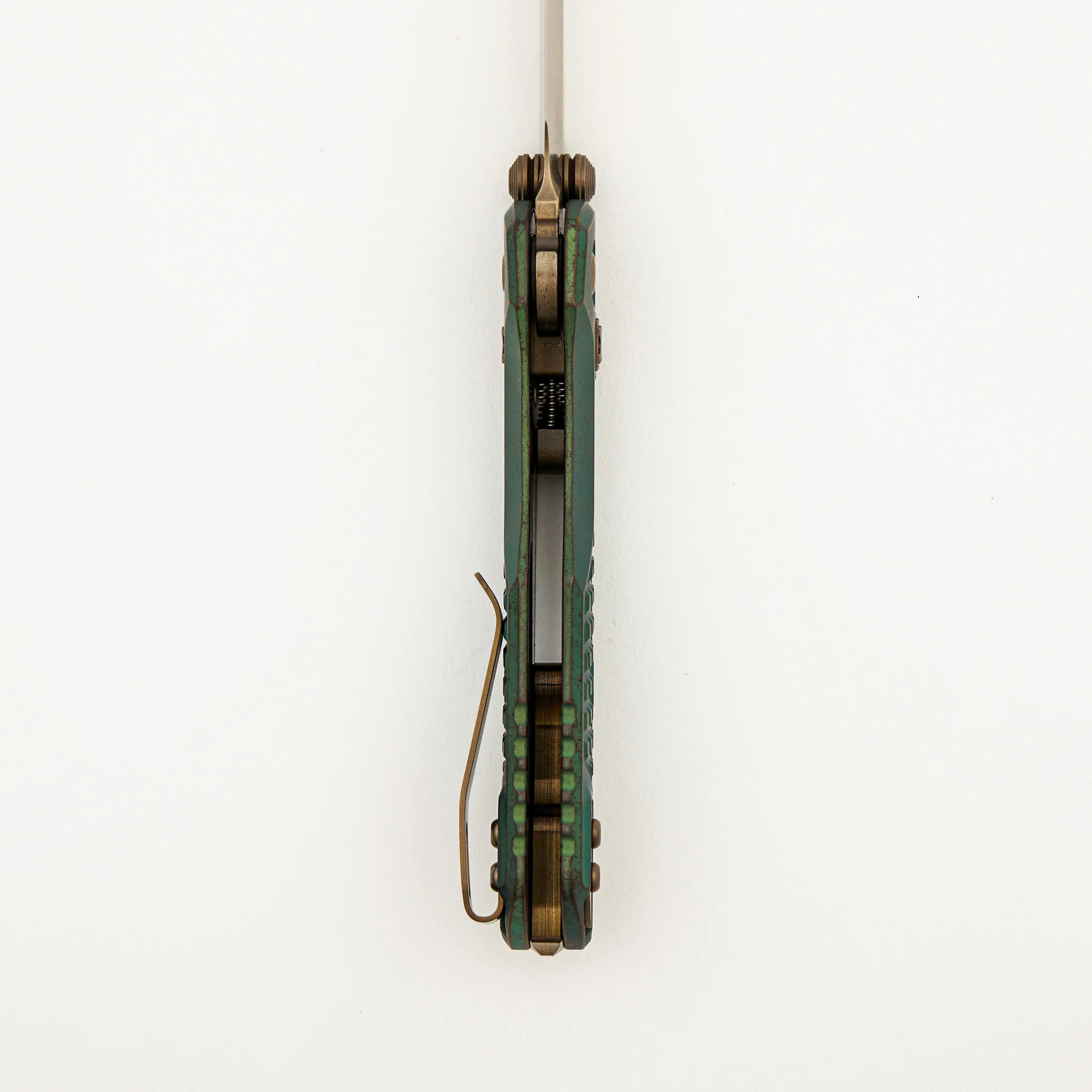 "Marfione Select" MSI Mini S/E Bronzed Stonewash Finished Antique Green Anodized Frag Pattern Titanium W/ Bronze Accent 210M-13FRMS2 - Image 6