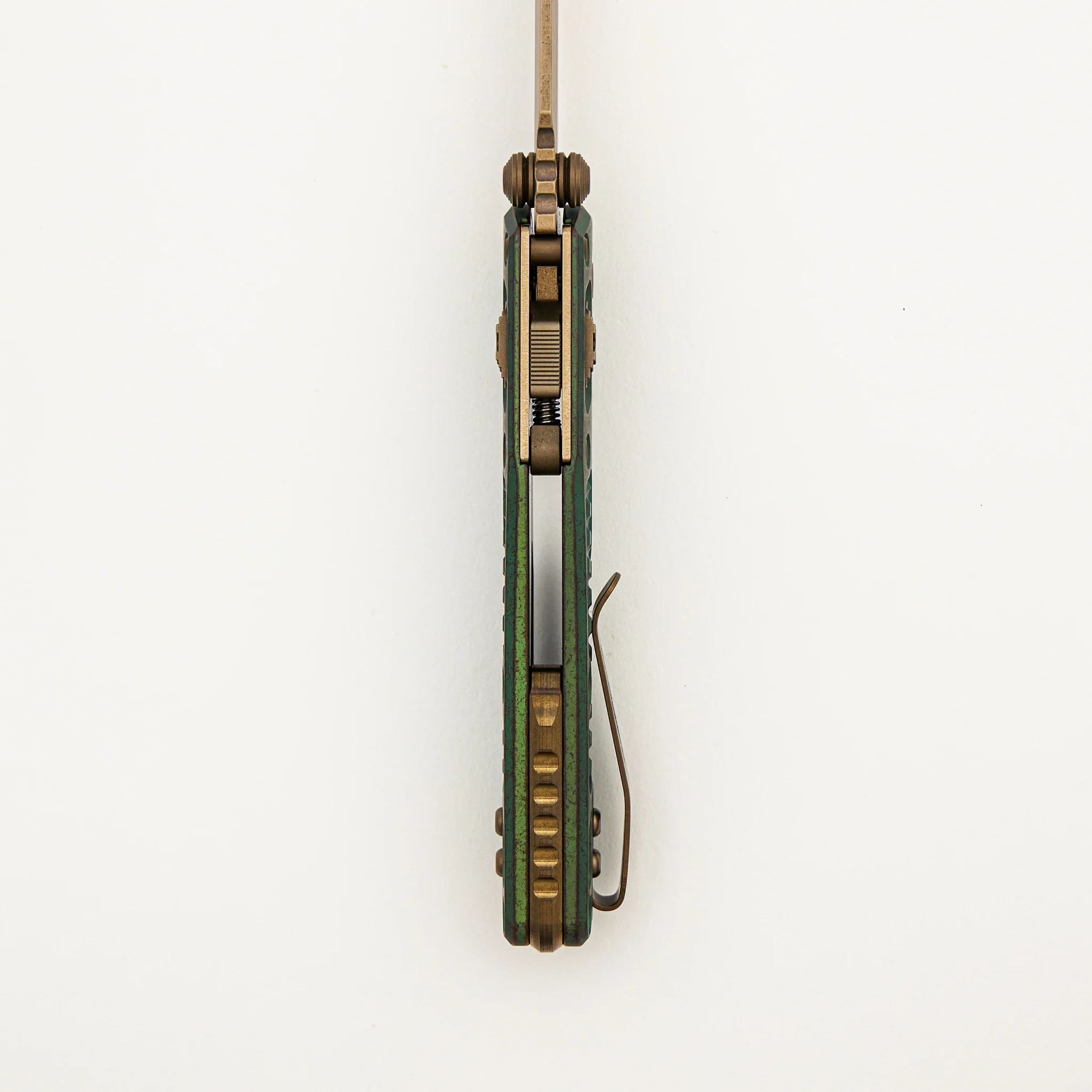 "Marfione Select" MSI Mini S/E Bronzed Stonewash Finished Antique Green Anodized Frag Pattern Titanium W/ Bronze Accent 210M-13FRMS2 - Image 7